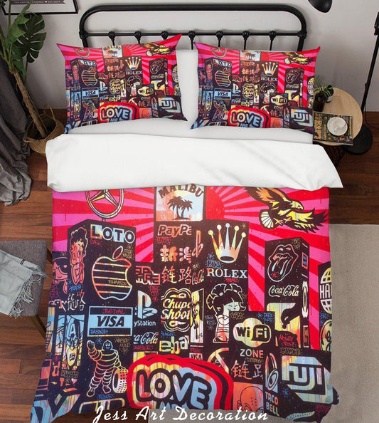 3D Abstract Colorful Modern Cityscapes Pink Quilt Cover Set Bedding Set Duvet Cover Pillowcases LXL