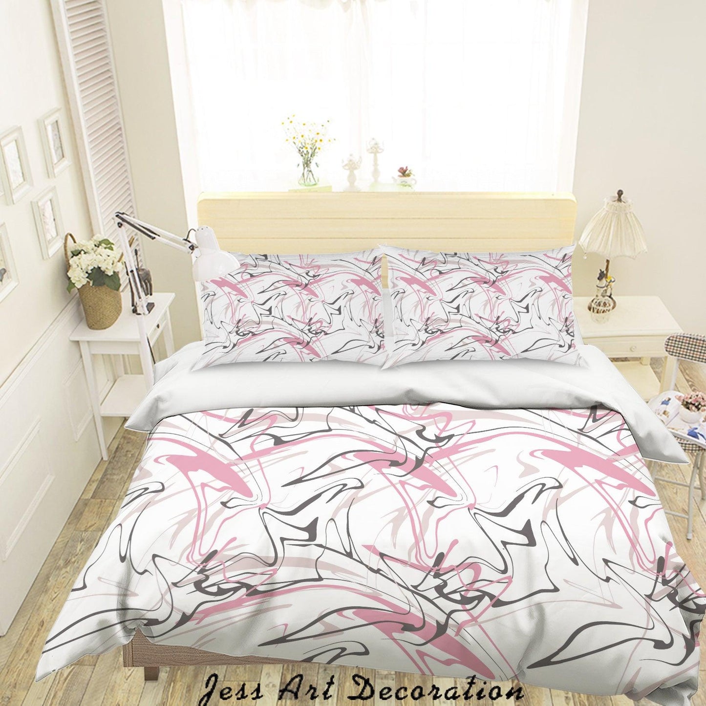 3D Art Line Quilt Cover Set Bedding Set Pillowcases 11