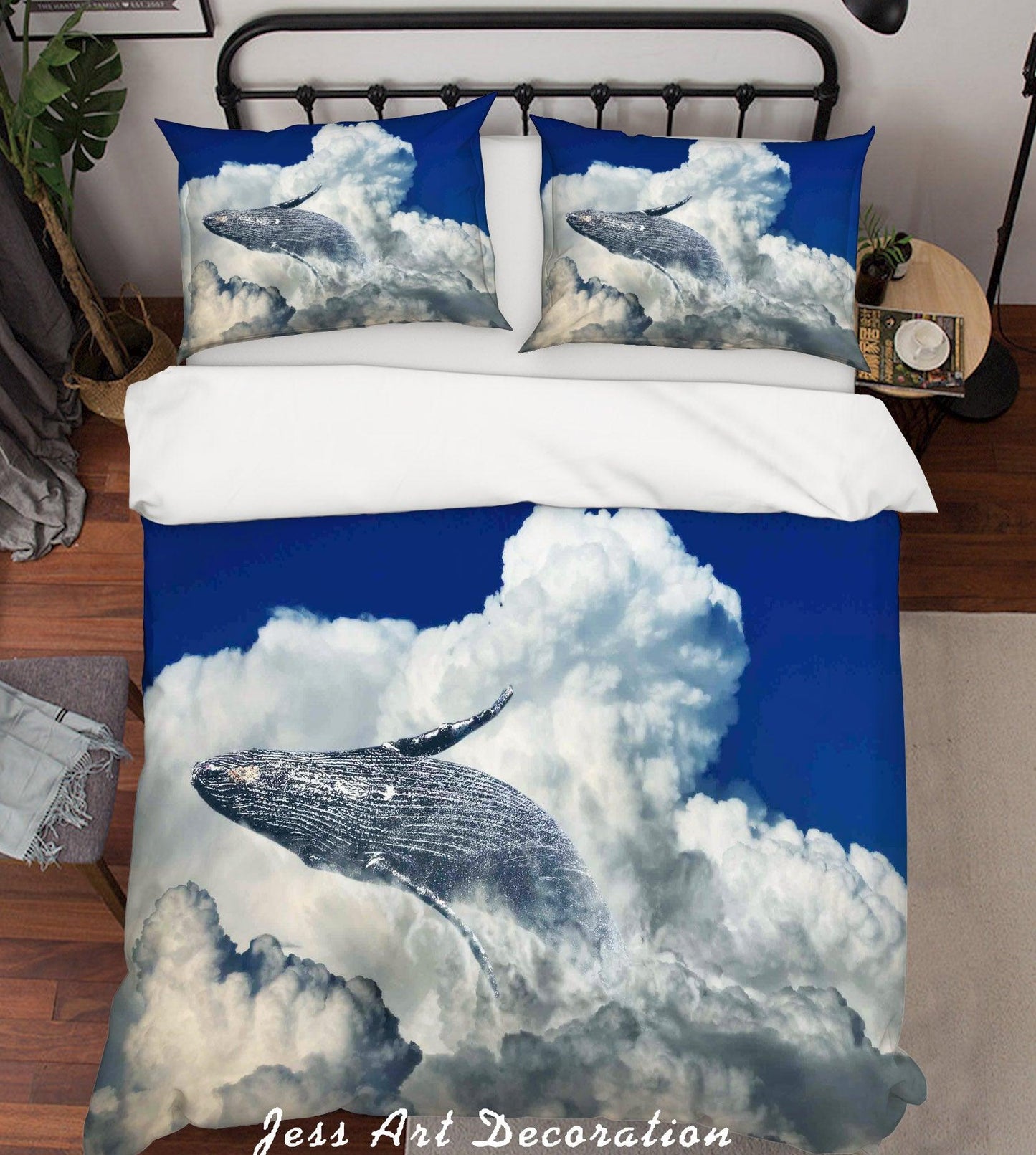 3D Blue Sky White Cloud Dolphin Quilt Cover Set Bedding Set Duvet Cover Pillowcases 165 LQH
