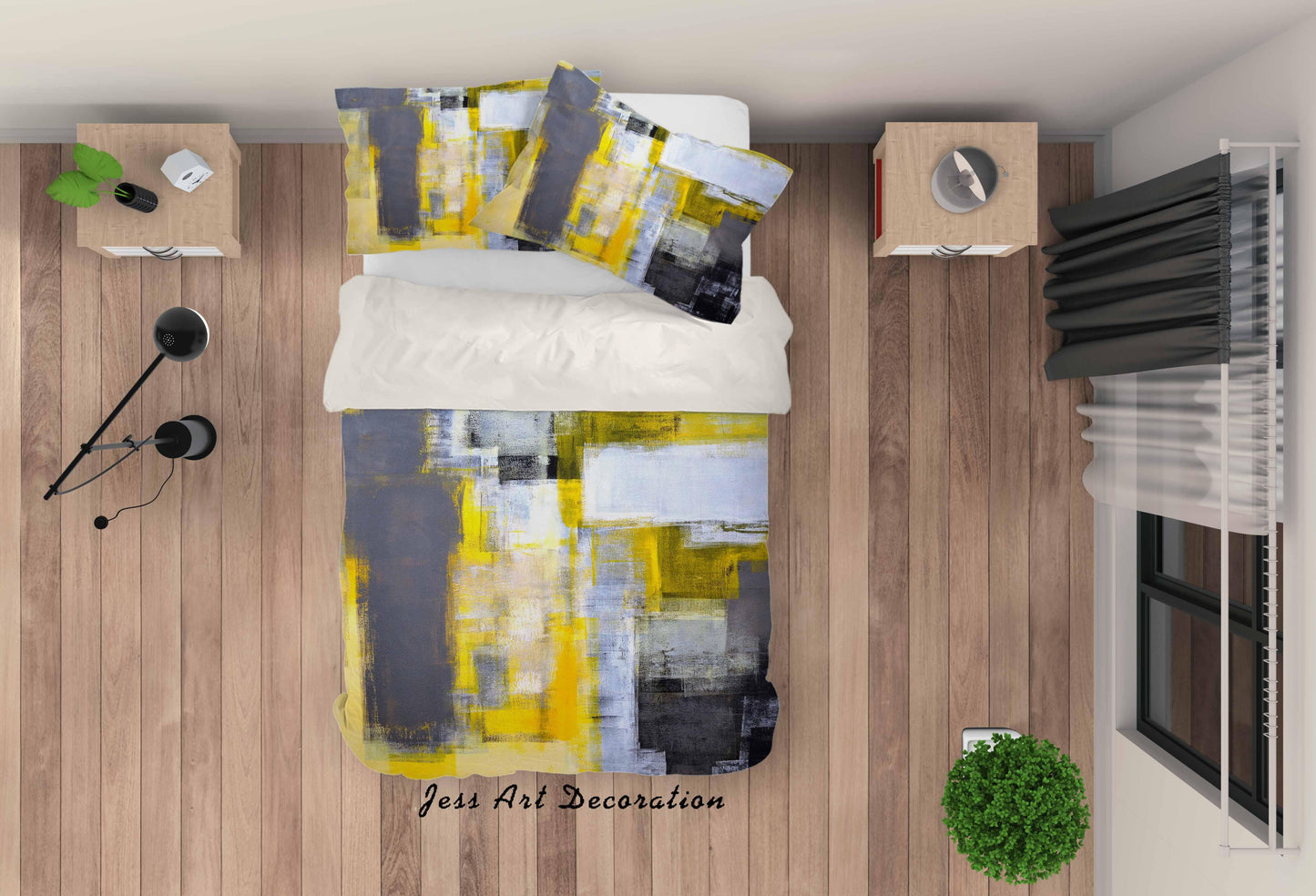 3D Black Golden Abstract Oil Painting Quilt Cover Set Bedding Set Pillowcasesn 32