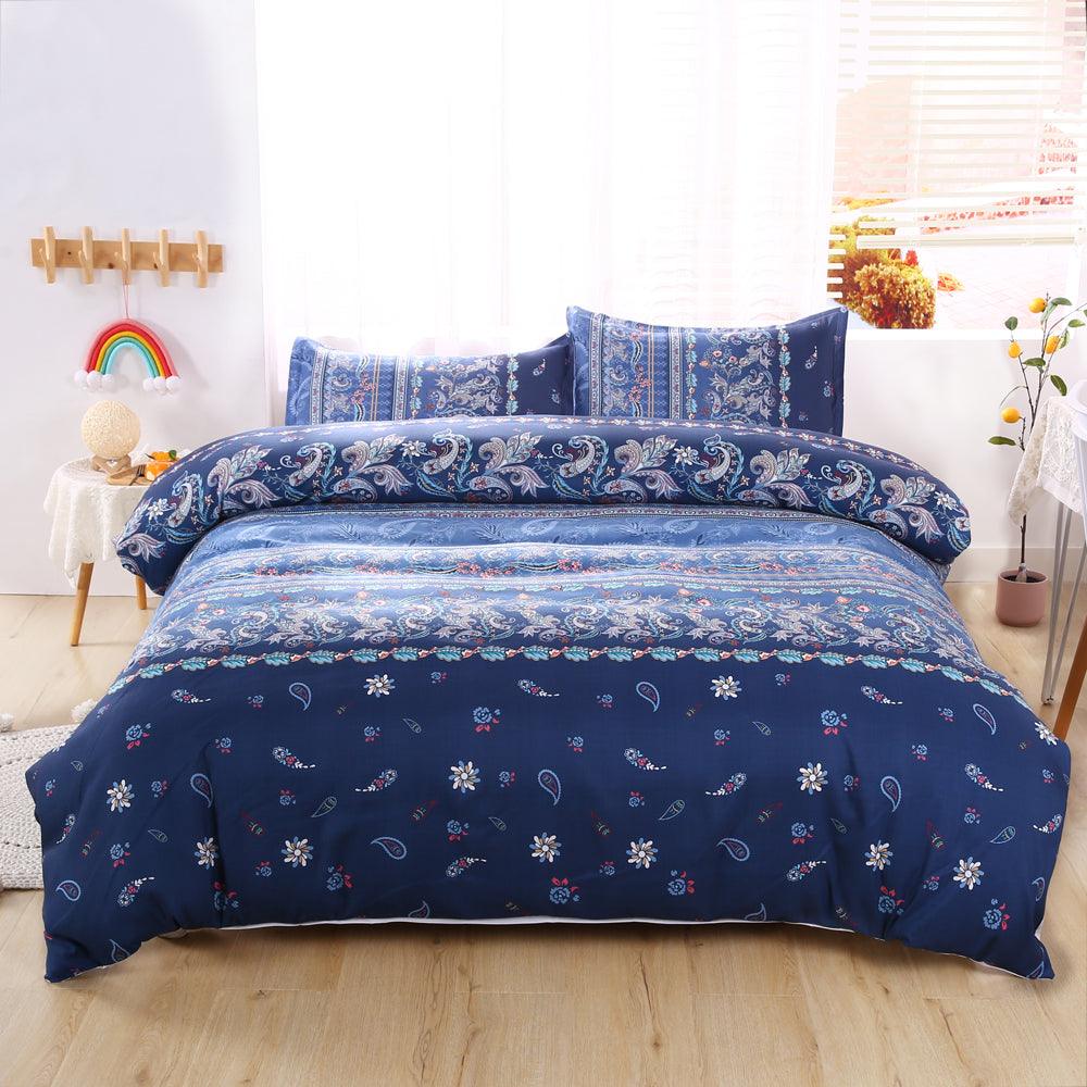 3D Blue Paisley Floral Quilt Cover Set Bedding Set Duvet Cover Pillowcases 512
