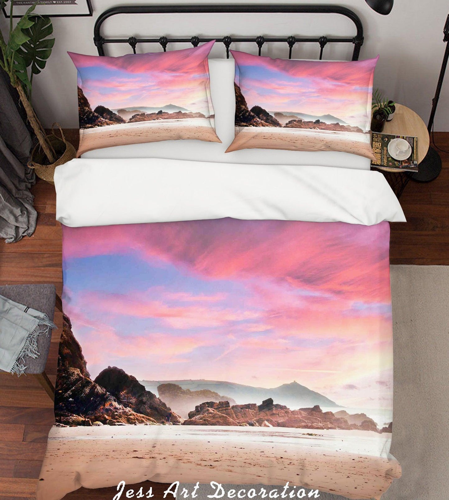 3D  Pink Clouds Desert Mountain Quilt Cover Set Bedding Set Pillowcases  78