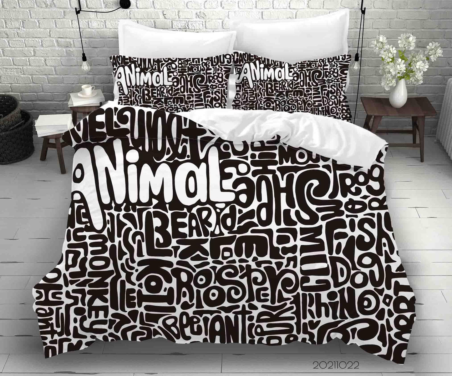 3D Abstract Alphabet Graffiti Quilt Cover Set Bedding Set Duvet Cover Pillowcases 33