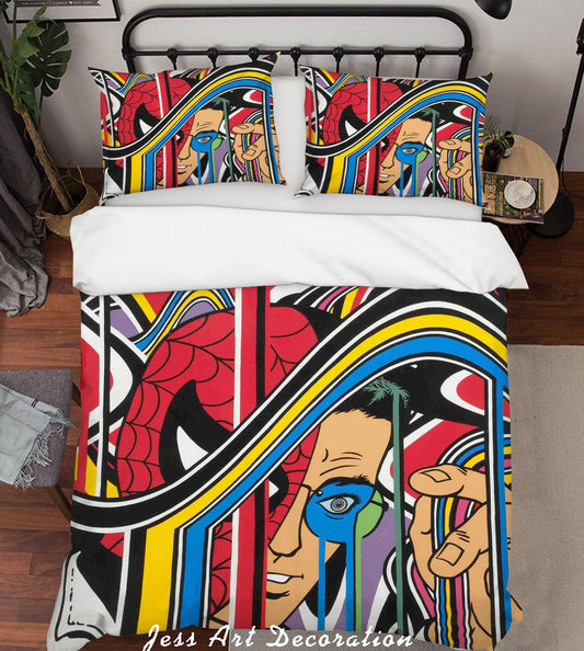 3D Cartoon Colorful Super Hero Quilt Cover Set Bedding Set Duvet Cover Pillowcases LXL
