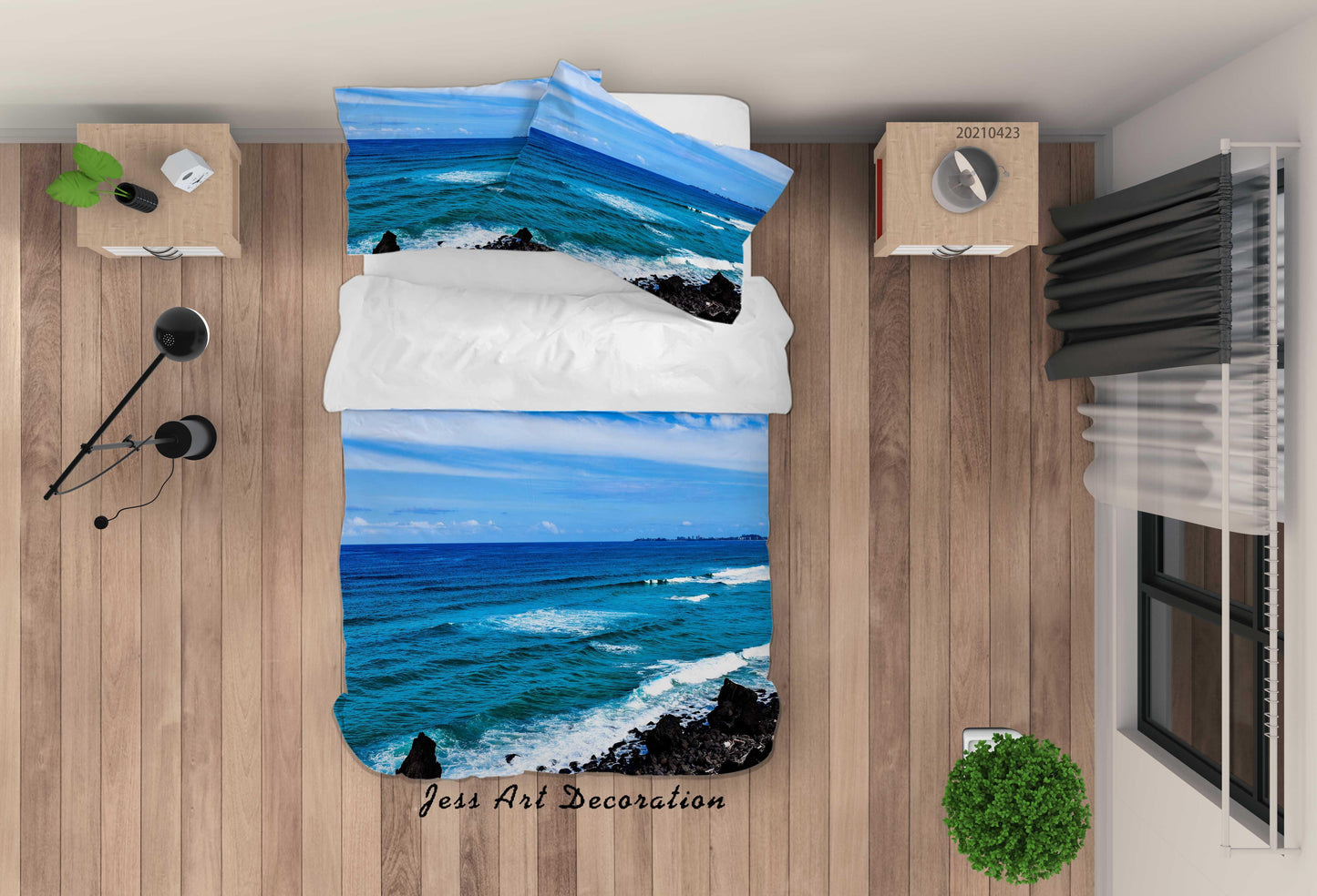 3D Blue Sky Sea Landscape Quilt Cover Set Bedding Set Duvet Cover Pillowcases 108