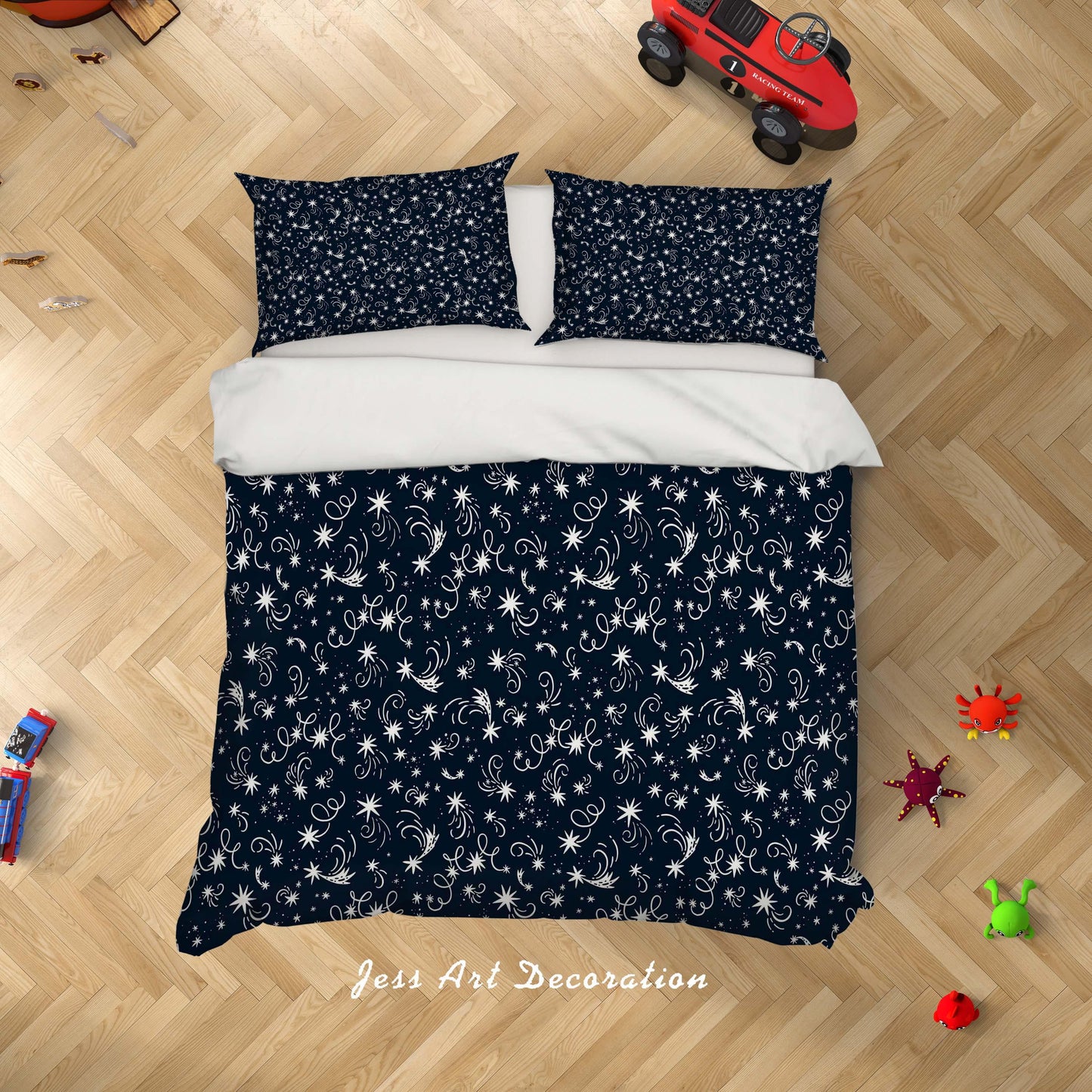 3D Blue Star Quilt Cover Set Bedding Set Duvet Cover Pillowcases SF99
