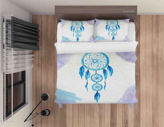 3D Blue Dreamcatcher Quilt Cover Set Bedding Set Duvet Cover Pillowcases LXL