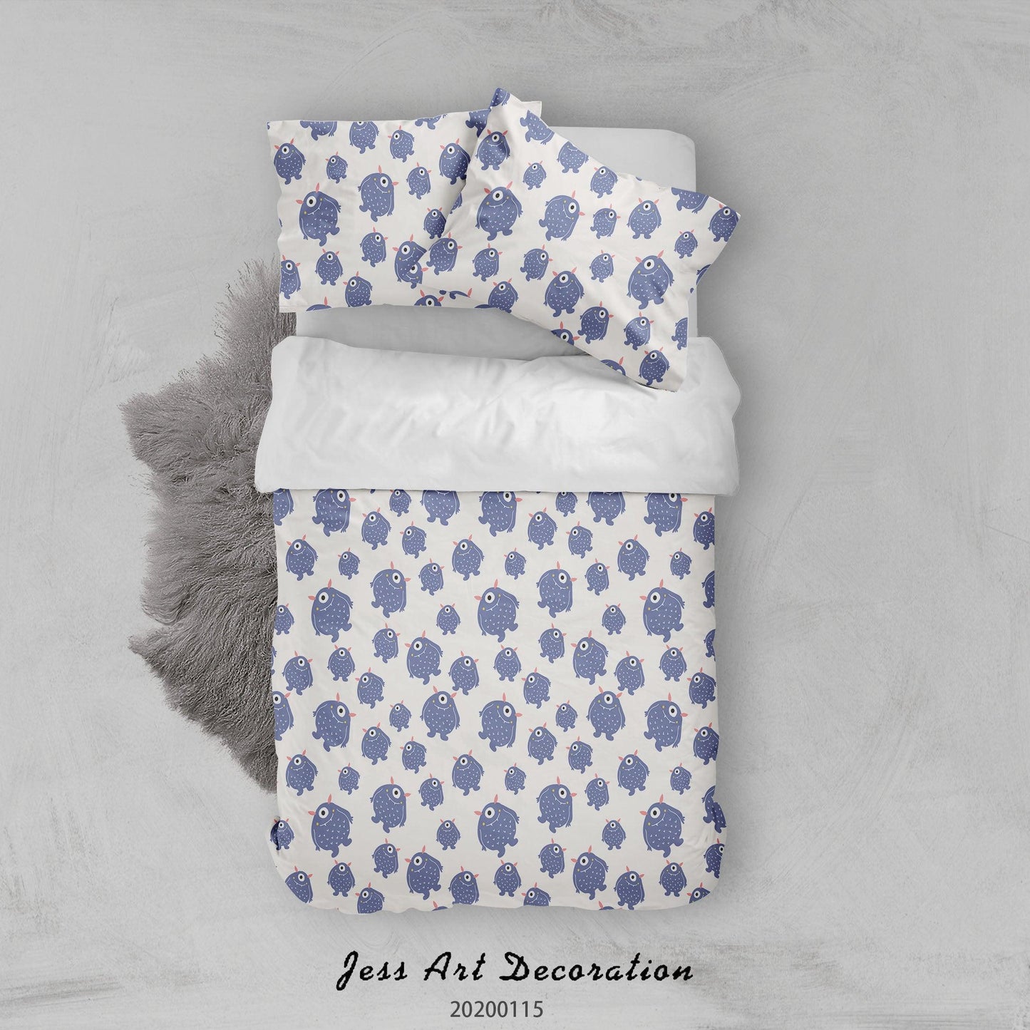 3D Cartoon Animal Monsters Pattern Quilt Cover Set Bedding Set Duvet Cover Pillowcases WJ 9651