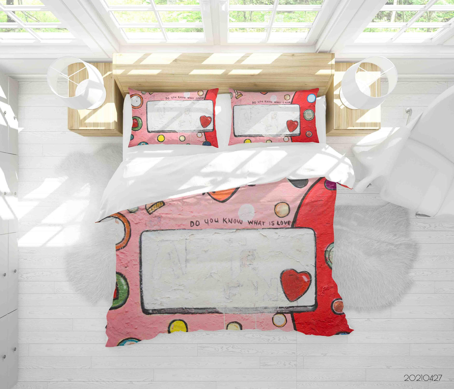 3D Abstract Street Colored Graffiti Quilt Cover Set Bedding Set Duvet Cover Pillowcases 111