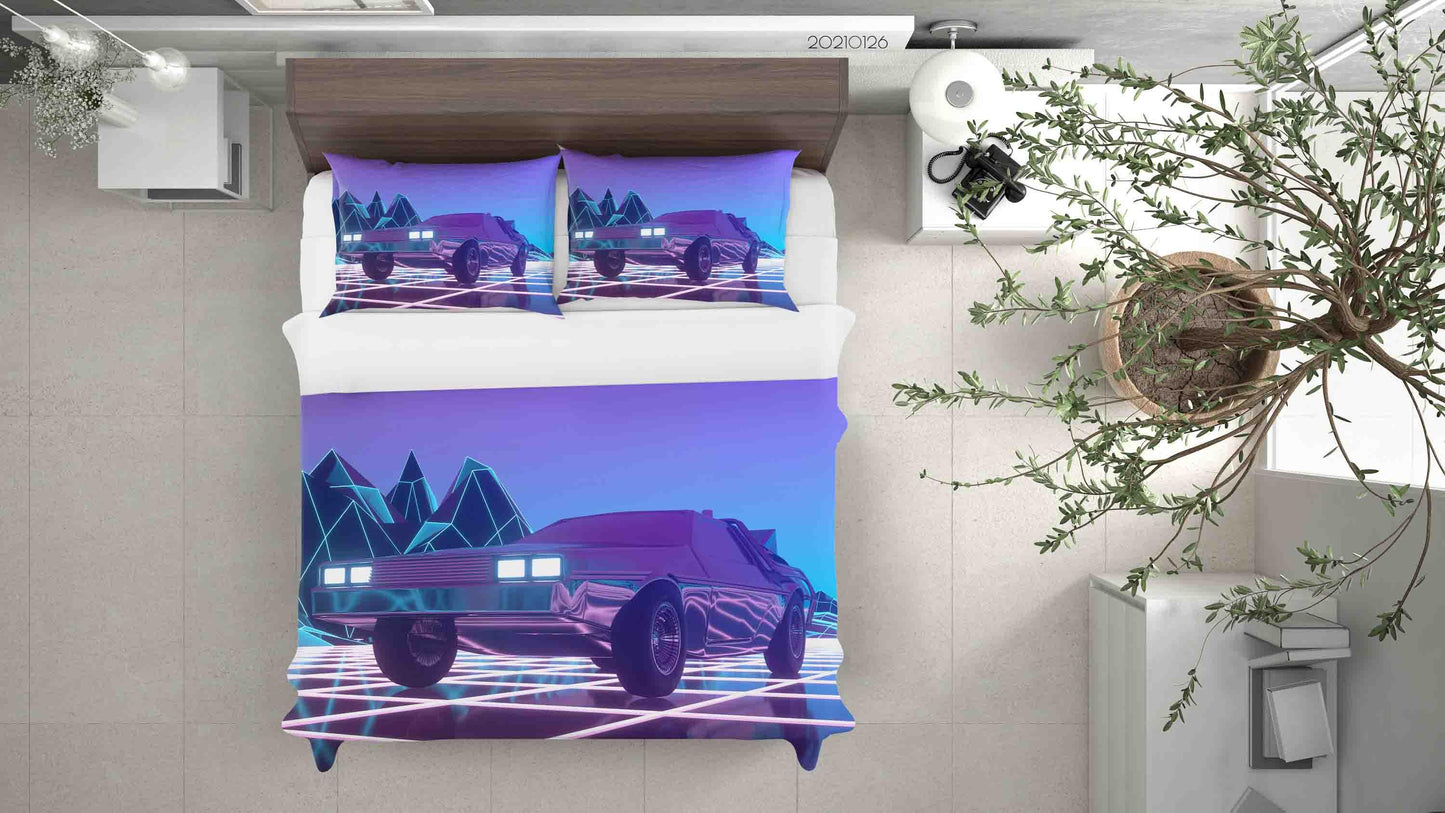 3D Cartoon Car Pattern Design Quilt Cover Set Bedding Set Duvet Cover Pillowcases 48