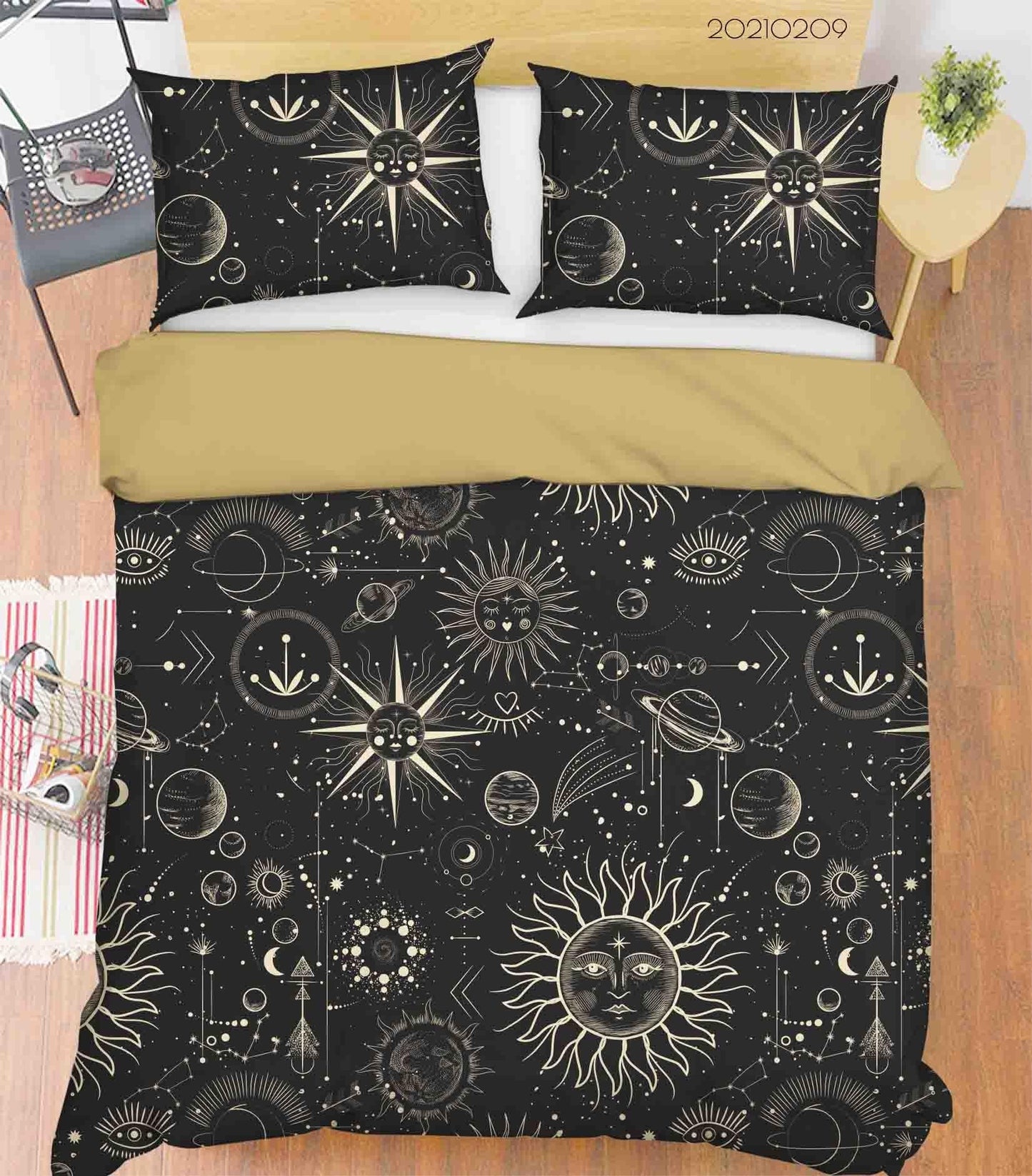 3D Black Space Solar System Quilt Cover Set Bedding Set Duvet Cover Pillowcases 39