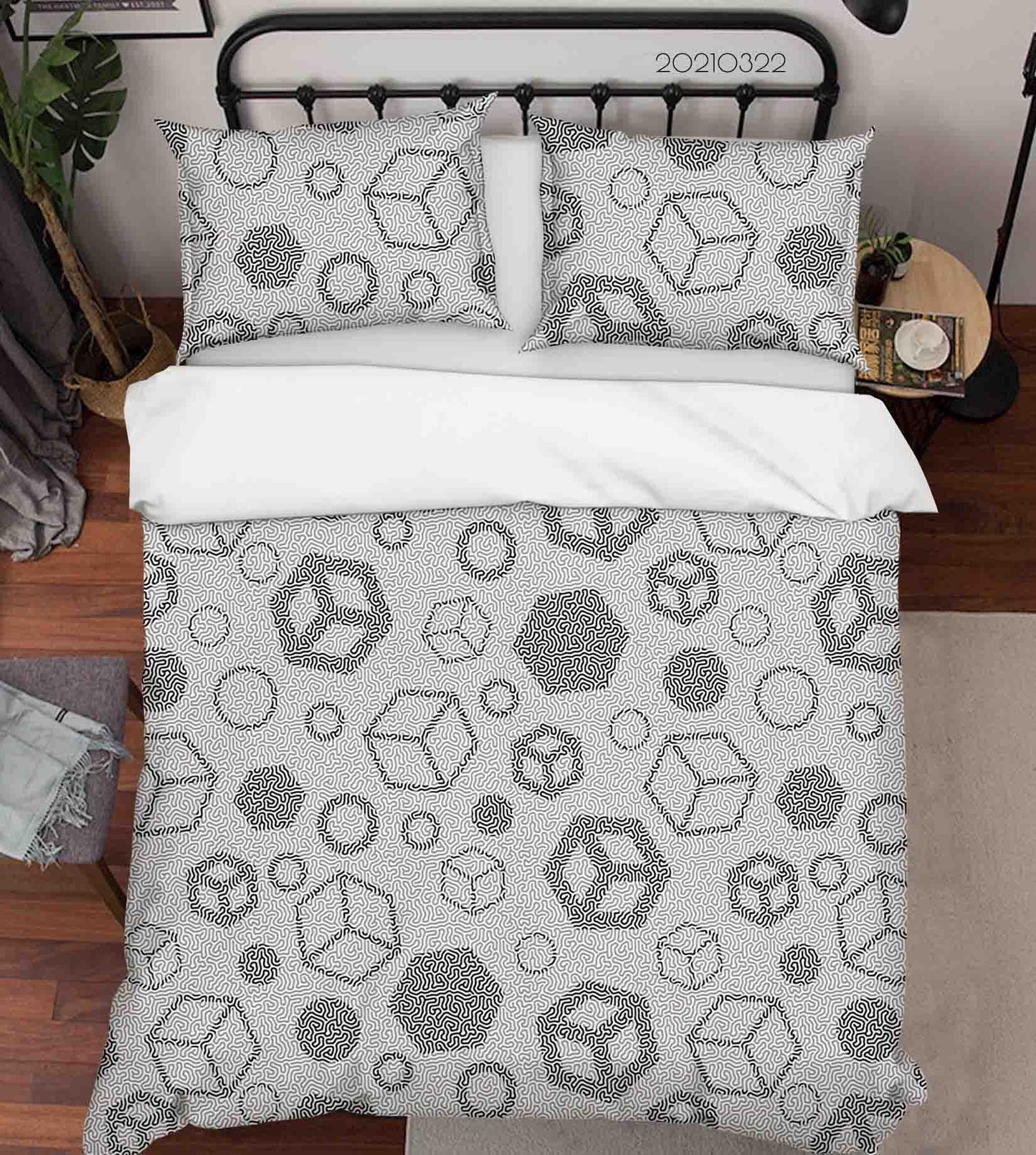 3D Abstract Grey Geometric Pattern Quilt Cover Set Bedding Set Duvet Cover Pillowcases LQH 2