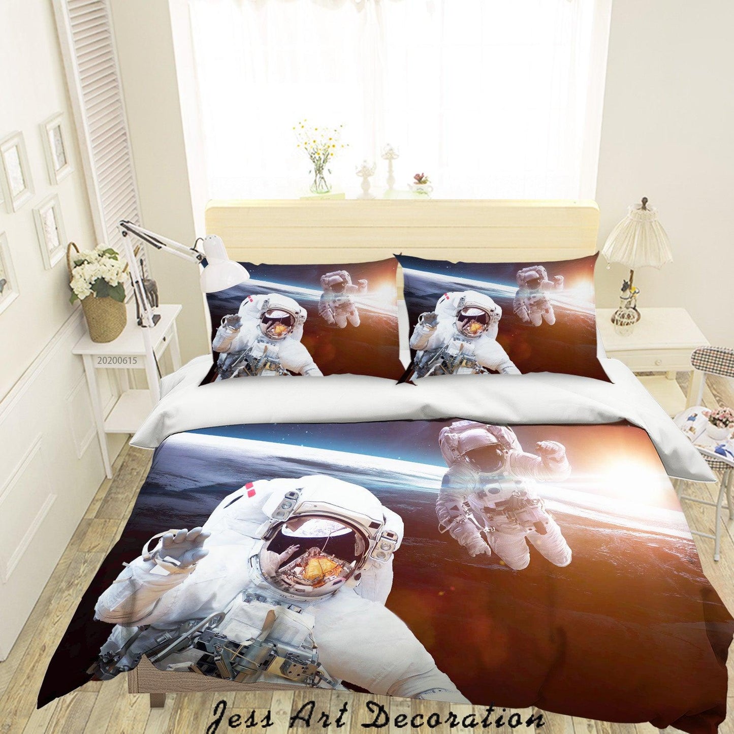 3D Astronaut Universe Space Quilt Cover Set Bedding Set Duvet Cover Pillowcases SF1