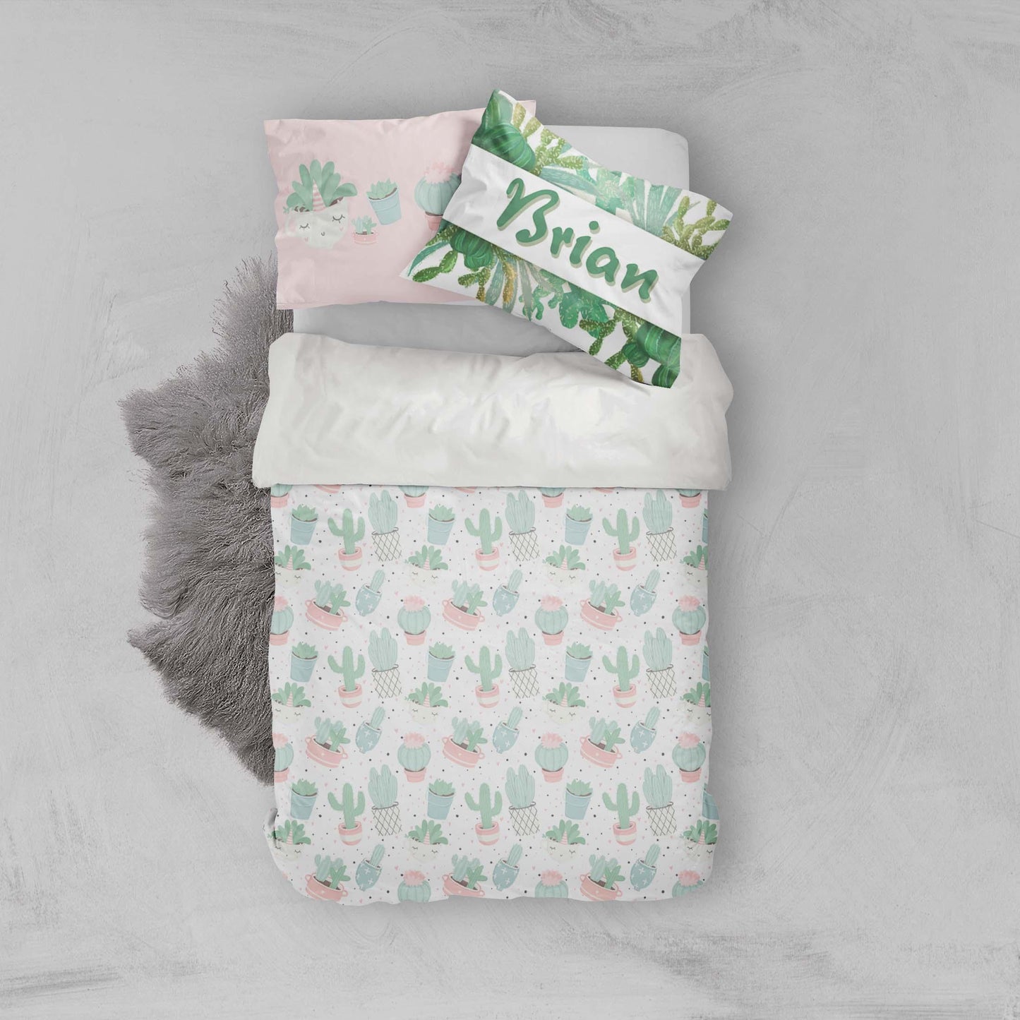 3D Cactus Green Quilt Cover Set Bedding Set Pillowcases 34