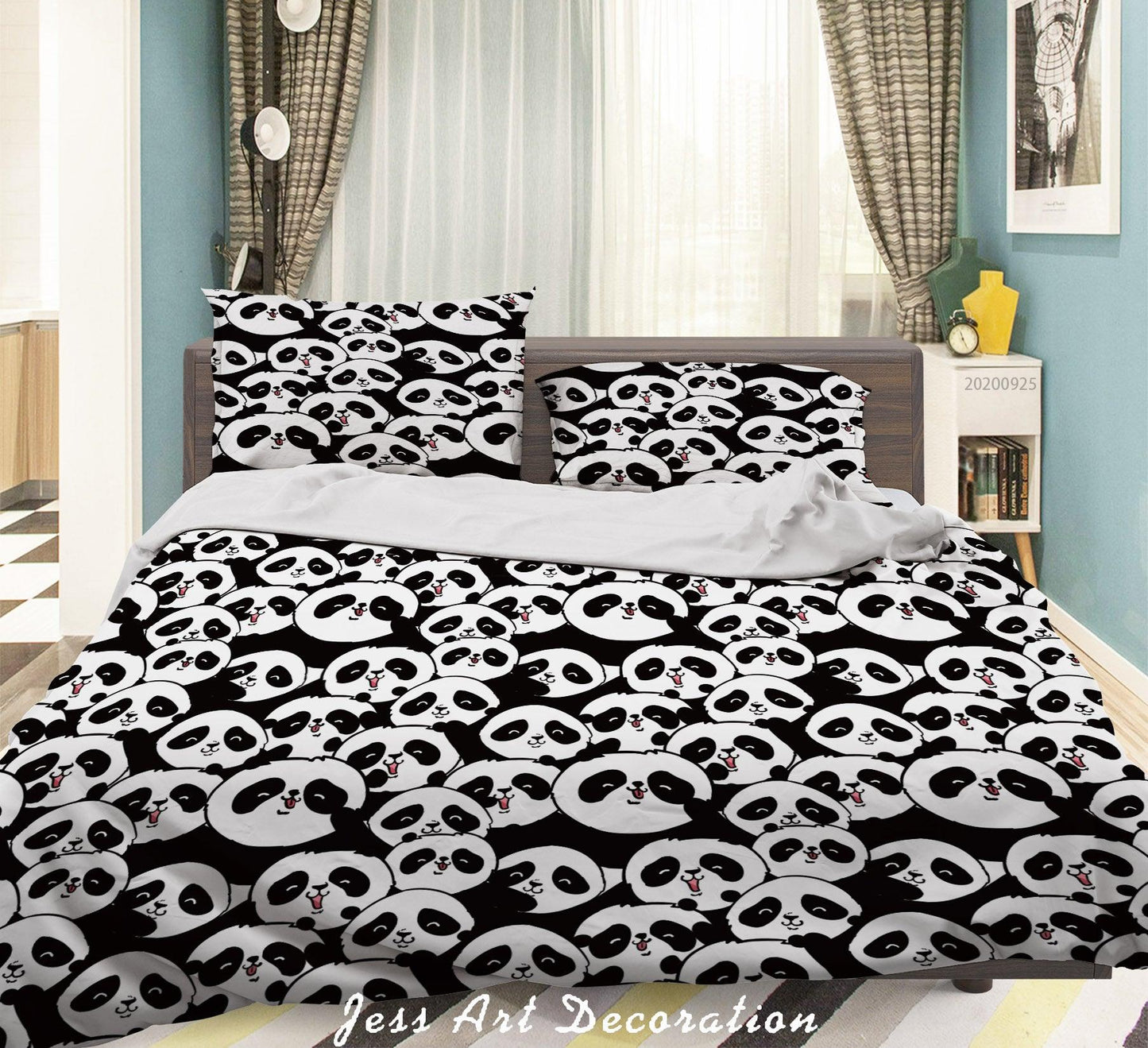 3D Cartoon Animal Panda Pattern Quilt Cover Set Bedding Set Duvet Cover Pillowcases WJ 6454