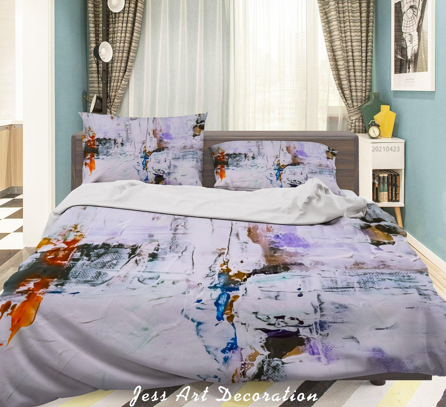 3D Abstract Color Graffiti Quilt Cover Set Bedding Set Duvet Cover Pillowcases 134