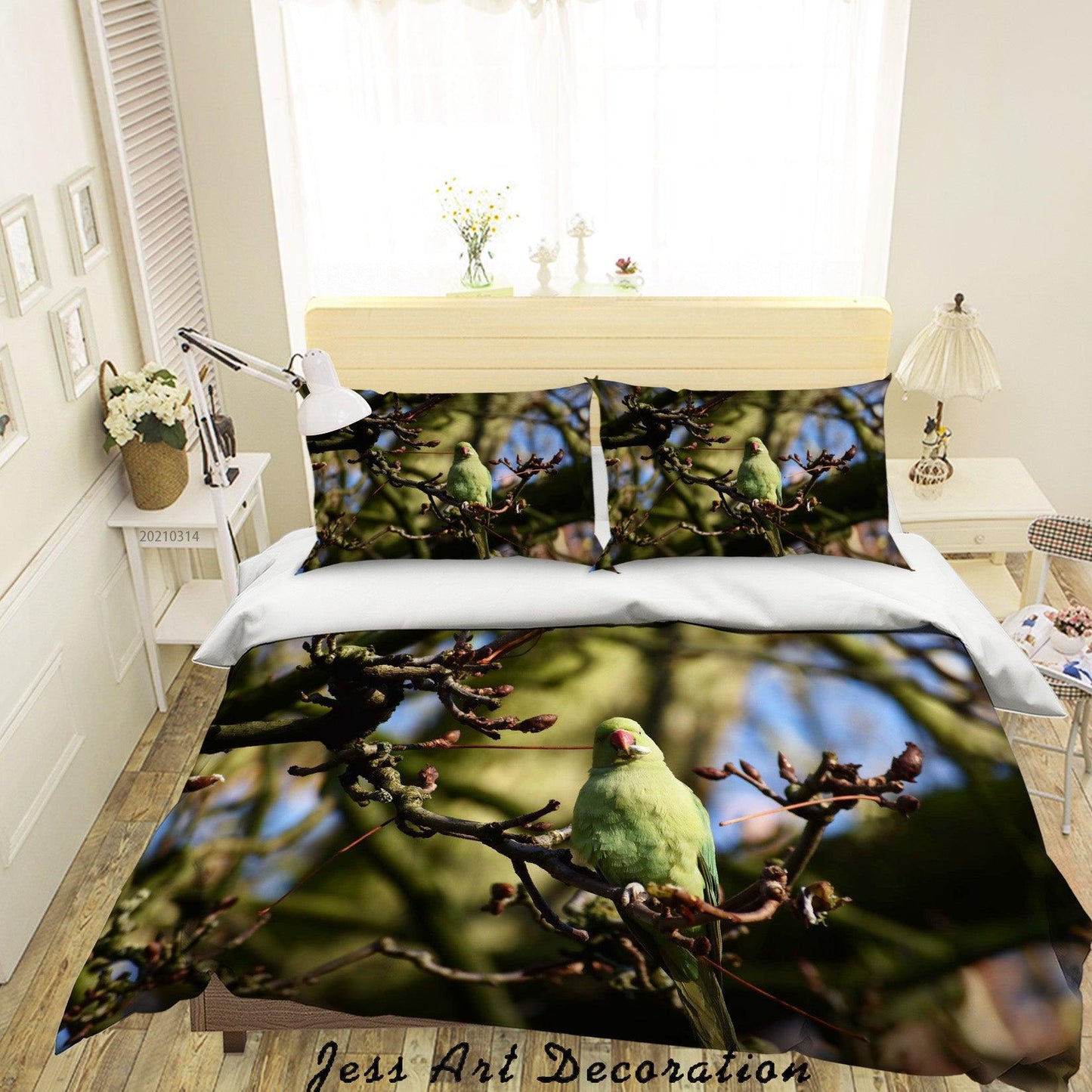 3D Bird Spring Branch Quilt Cover Set Bedding Set Duvet Cover Pillowcases 177