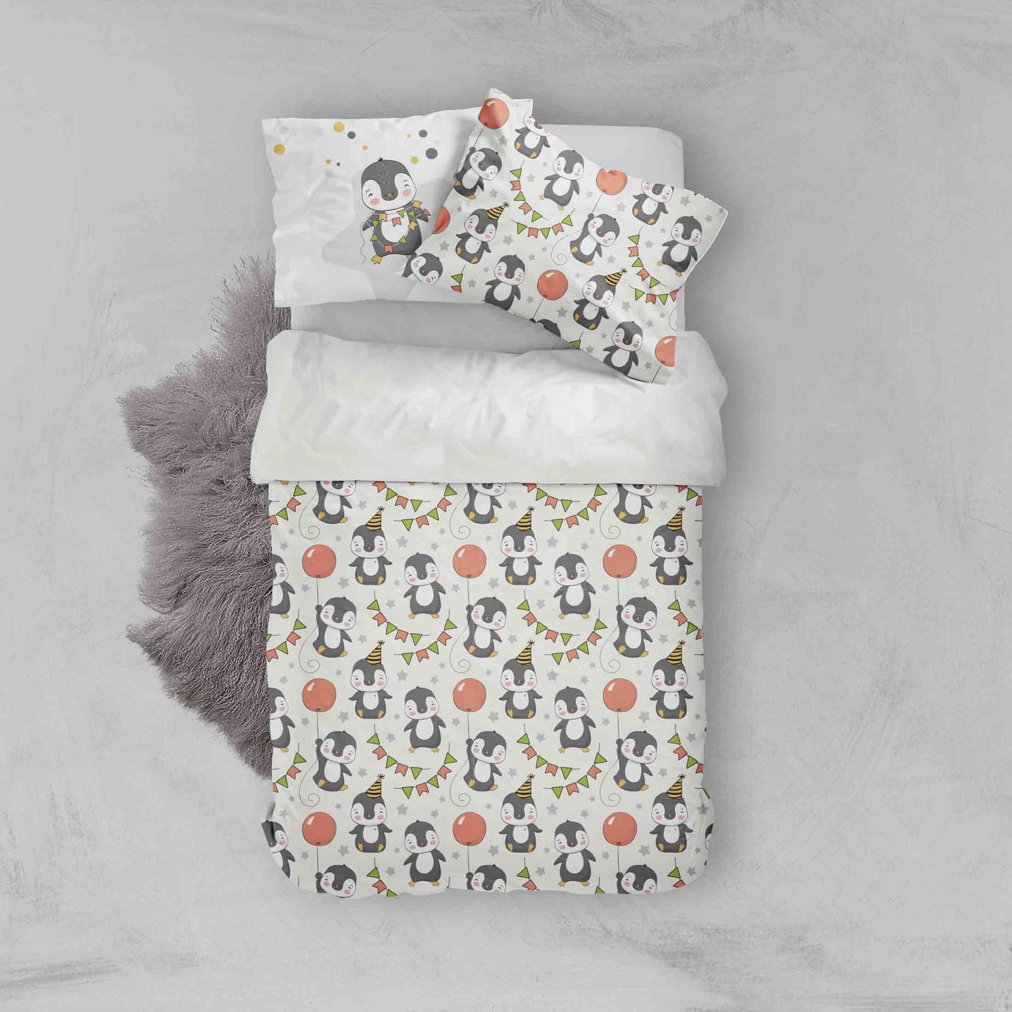 3D Cartoon Penguin Balloon Quilt Cover Set Bedding Set Pillowcases 39