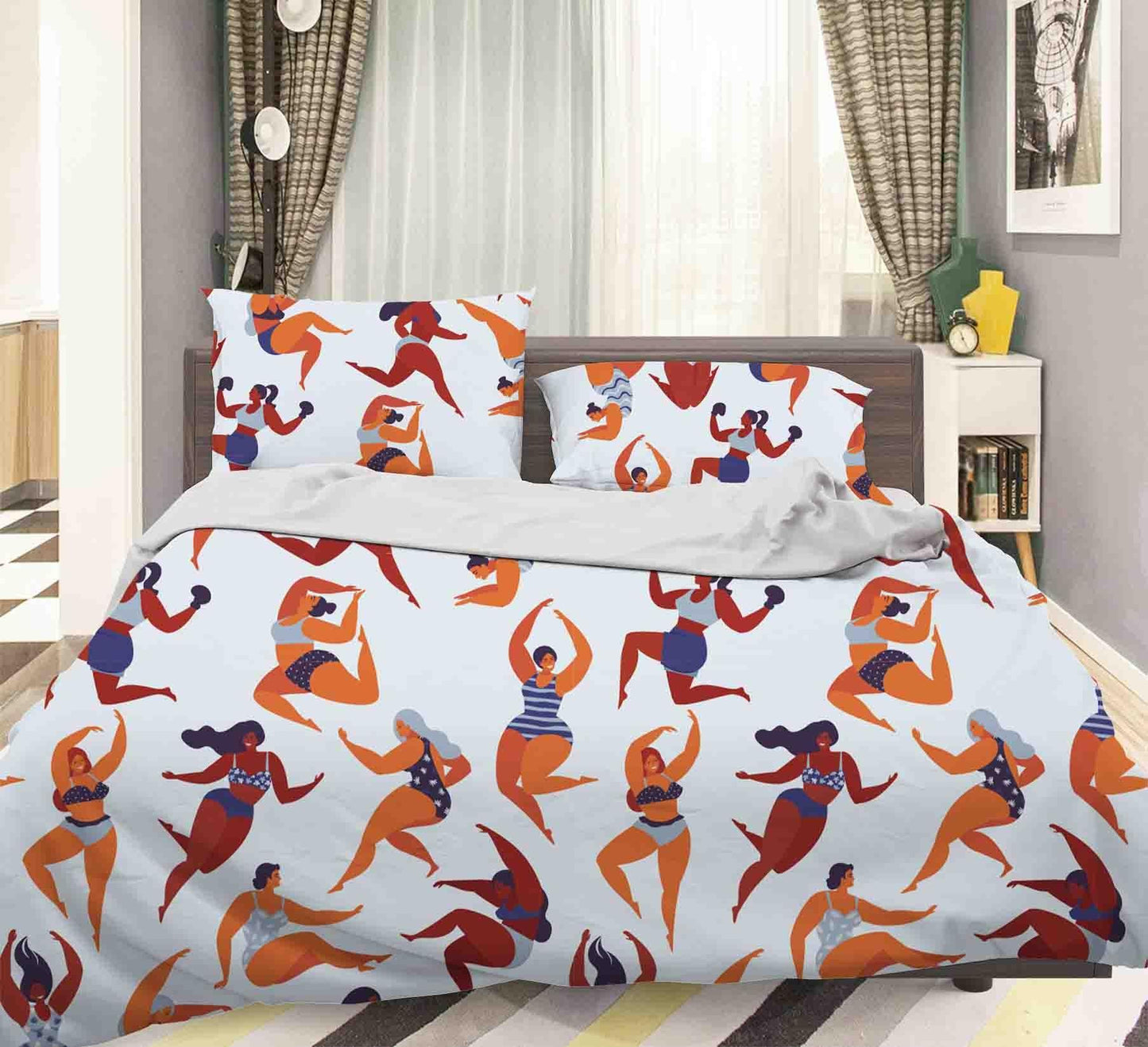 3D Blue Swimmer Quilt Cover Set Bedding Set Pillowcases 09