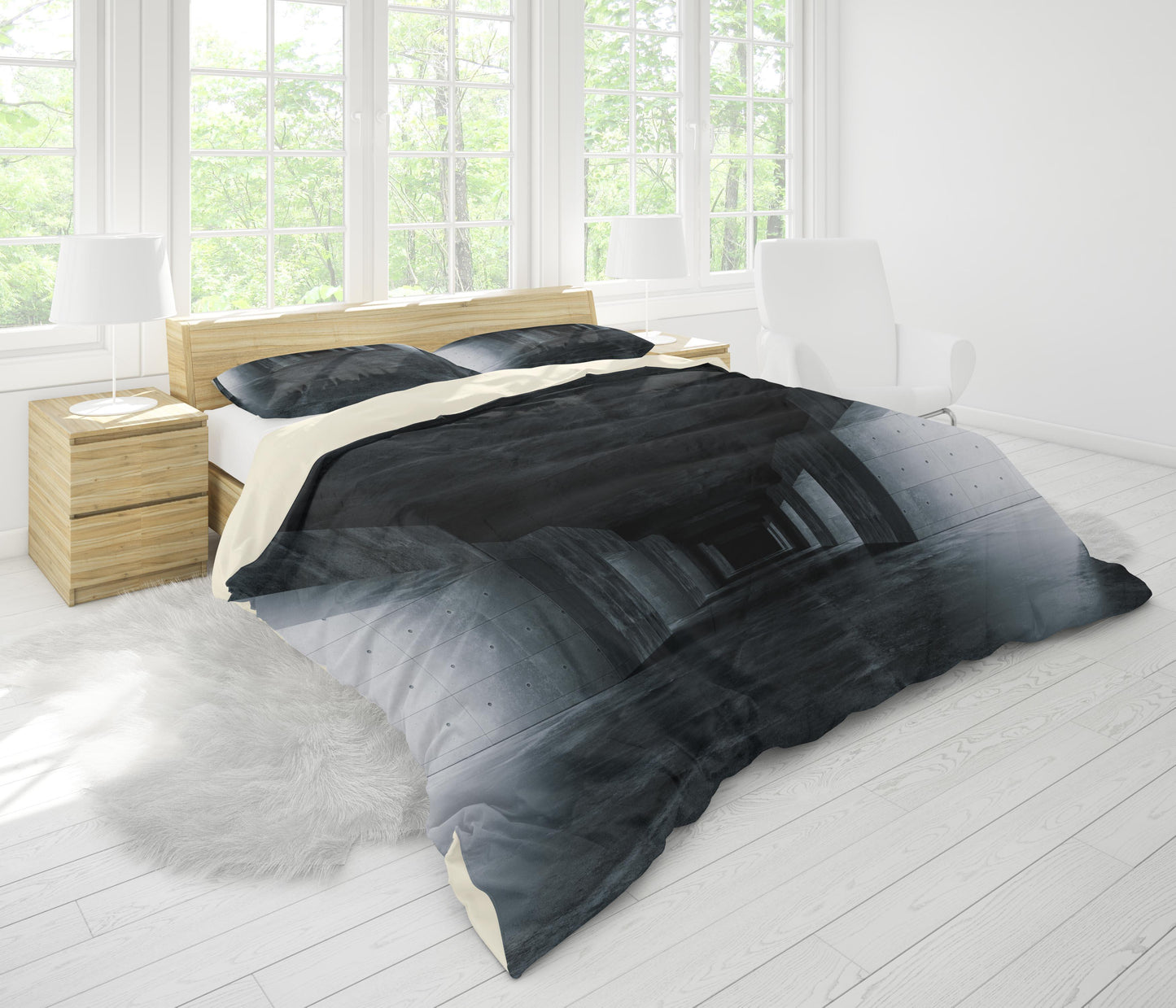 3D Black Tunnel Quilt Cover Set Bedding Set Pillowcases 169