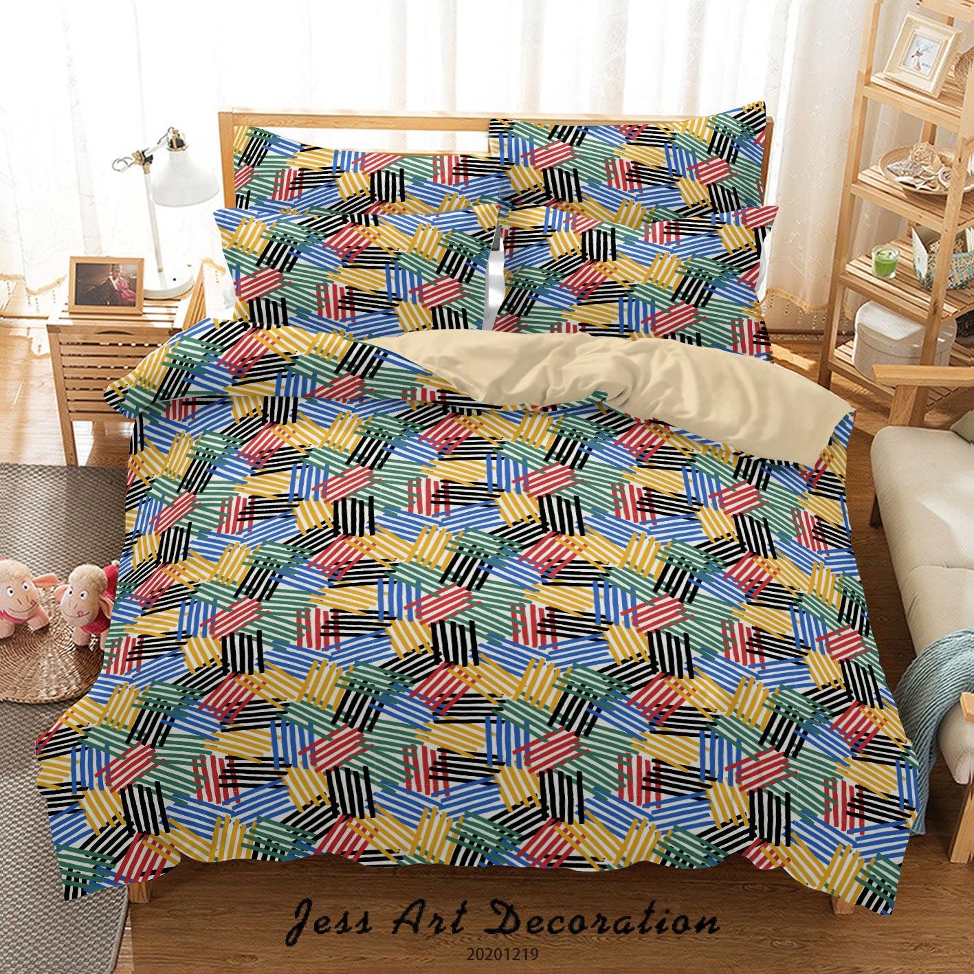 3D Abstract Colorful Geometric Pattern Quilt Cover Set Bedding Set Duvet Cover Pillowcases 73