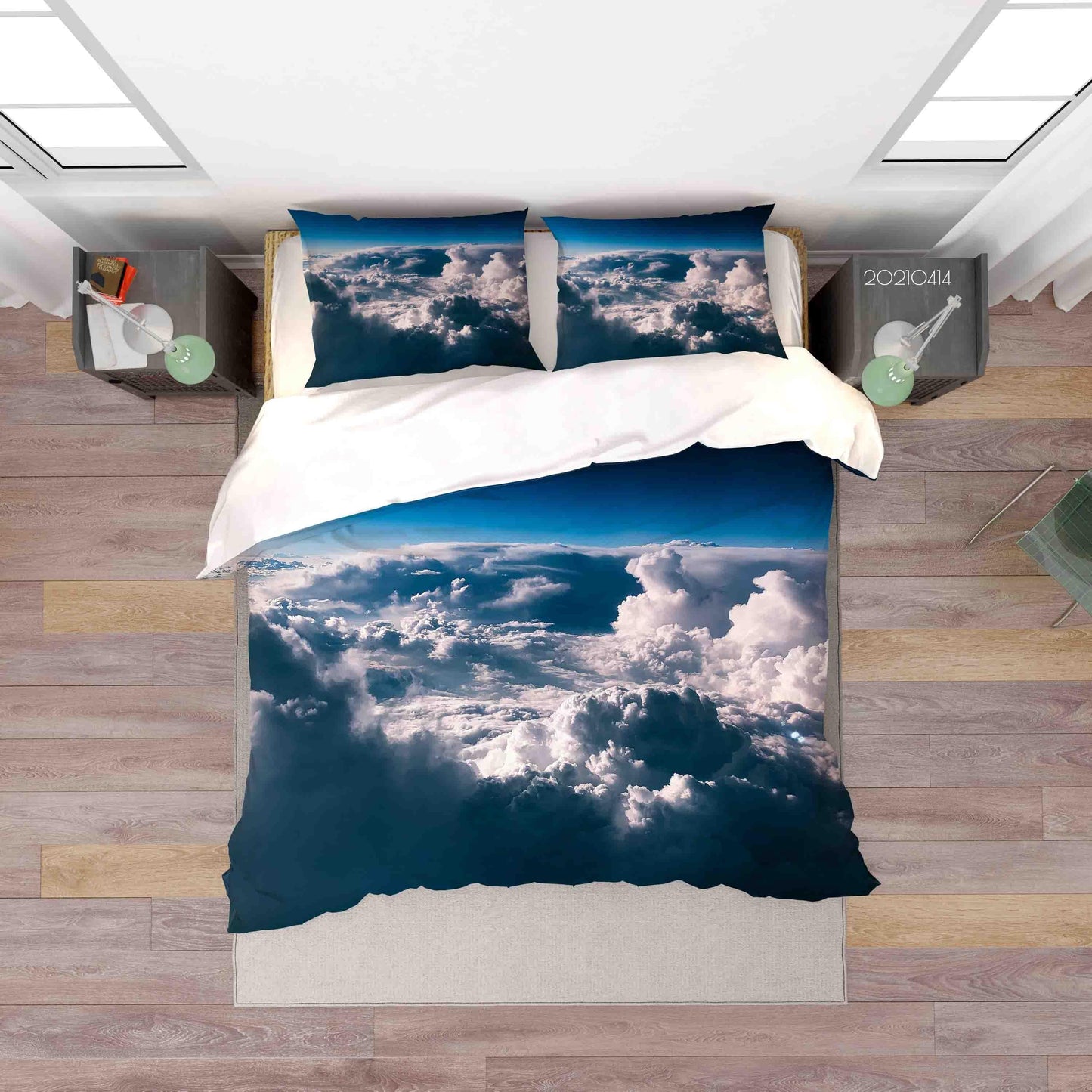 3D Blue Sky White Cloud Quilt Cover Set Bedding Set Duvet Cover Pillowcases 44