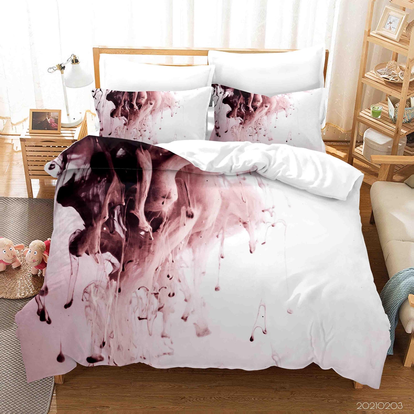 3D Abstract Pink Marble Texture Quilt Cover Set Bedding Set Duvet Cover Pillowcases 10