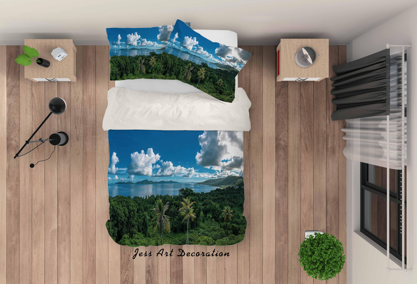 3D Blue Sky White Cloud Forest Quilt Cover Set Bedding Set Duvet Cover Pillowcases LQH A138