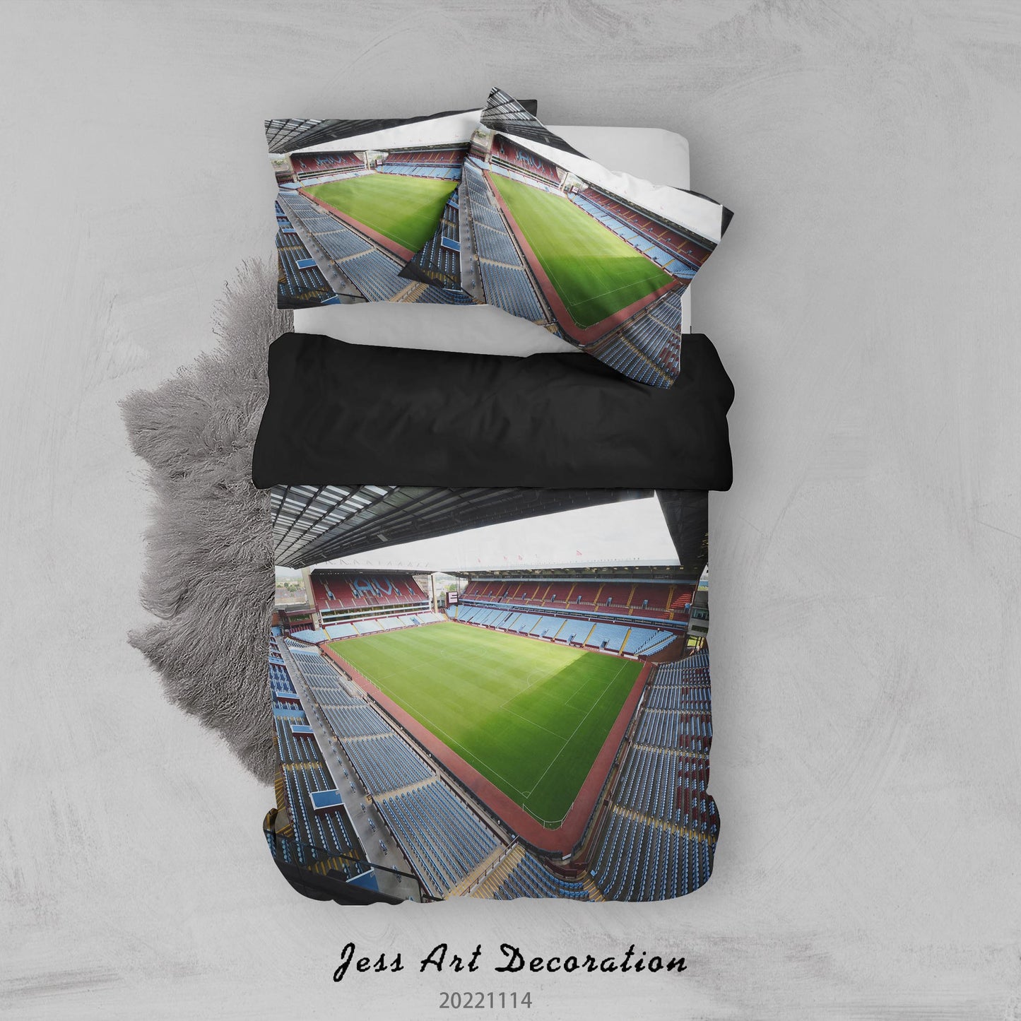 3D Aston Villa Football Field Sky Quilt Cover Set Bedding Set Duvet Cover Pillowcase 896