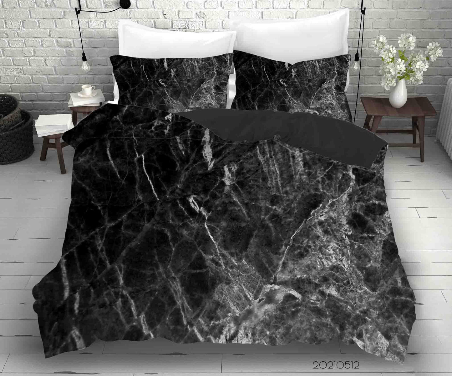 3D Black Marble Texture Quilt Cover Set Bedding Set Duvet Cover Pillowcases 211