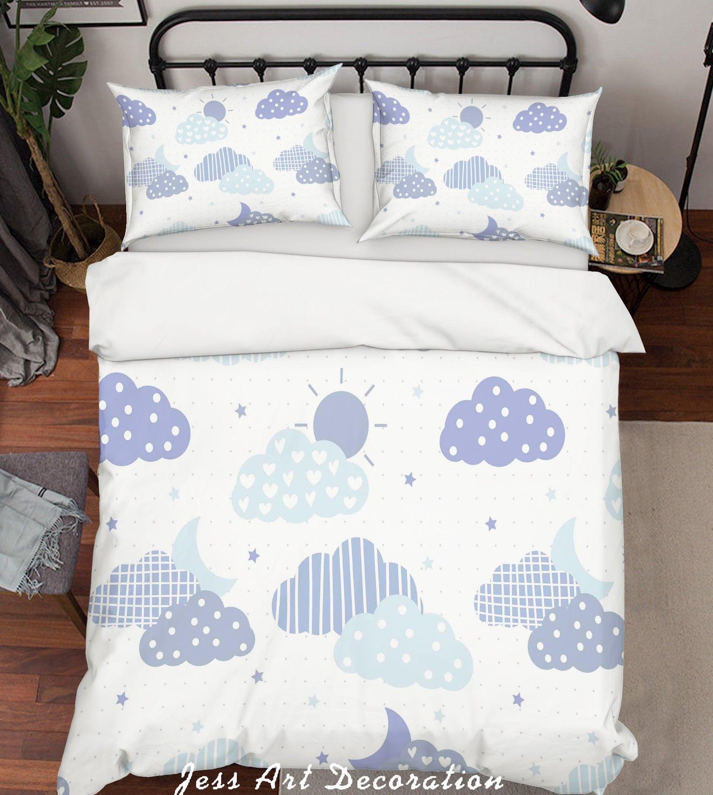 3D Cartoon Clouds Sky Quilt Cover Set Bedding Set Pillowcases 77