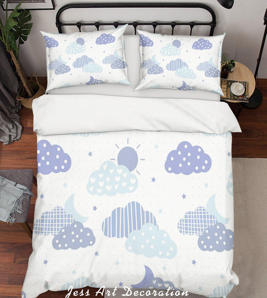 3D Cartoon Clouds Sky Quilt Cover Set Bedding Set Pillowcases 77