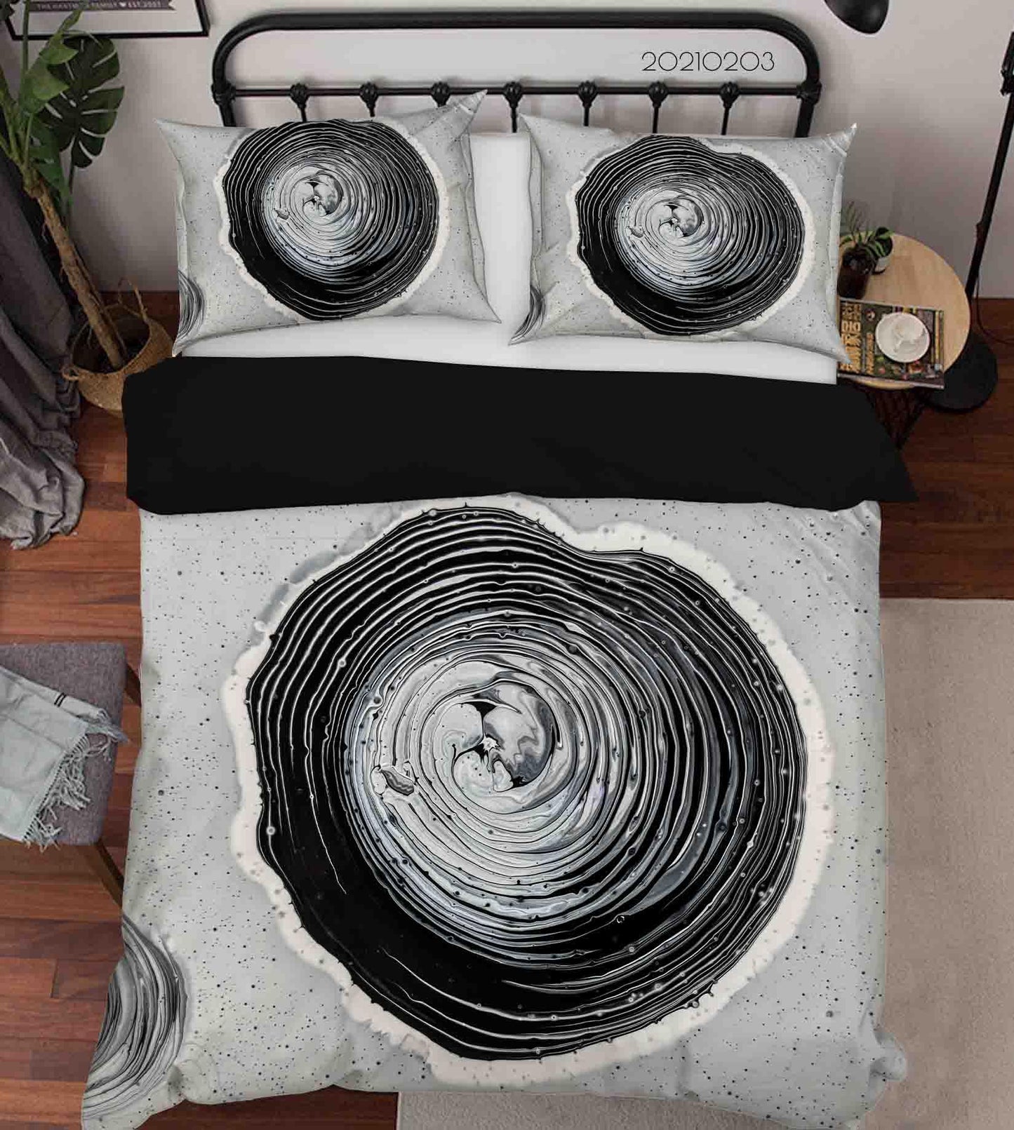 3D Abstract Black Marble Texture Quilt Cover Set Bedding Set Duvet Cover Pillowcases 2