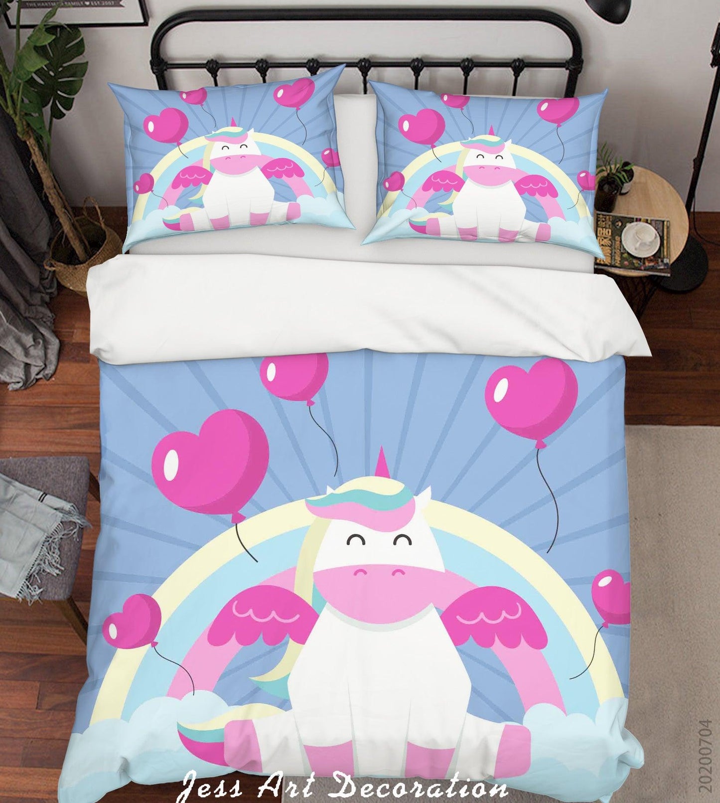 3D Balloon Unicorn Quilt Cover Set Bedding Set Duvet Cover Pillowcases SF173