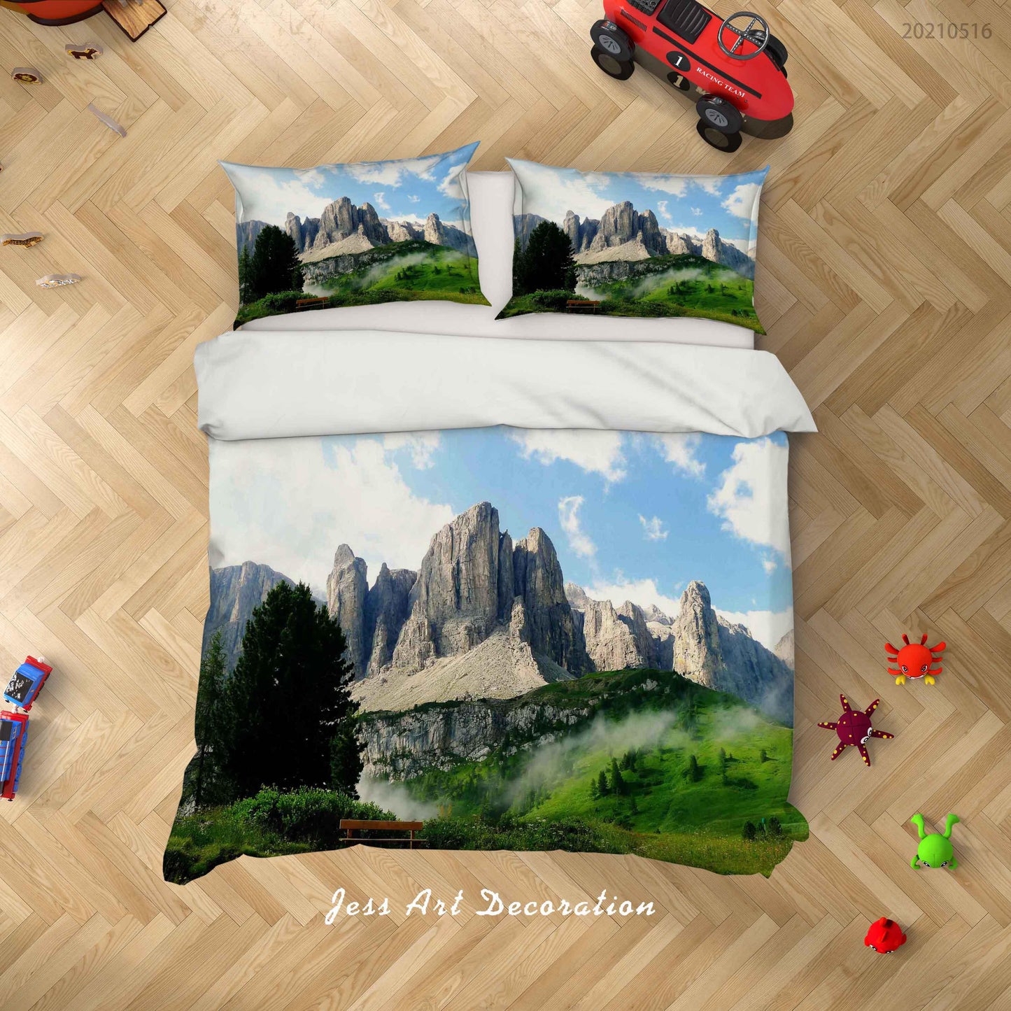 3D Blue Sky Cloud Mountain Landscape Quilt Cover Set Bedding Set Duvet Cover Pillowcases 42
