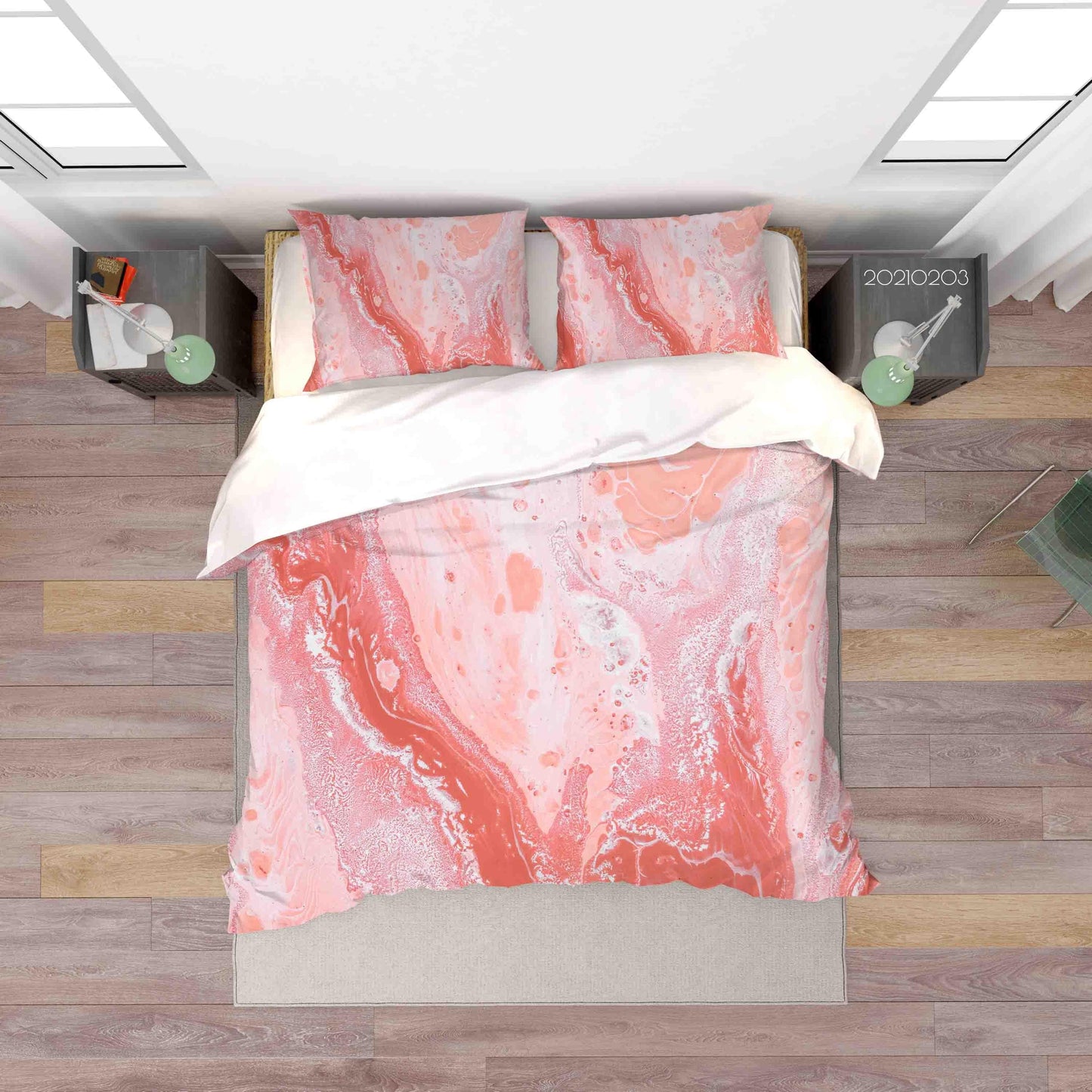 3D Abstract Pink Marble Texture Quilt Cover Set Bedding Set Duvet Cover Pillowcases 54