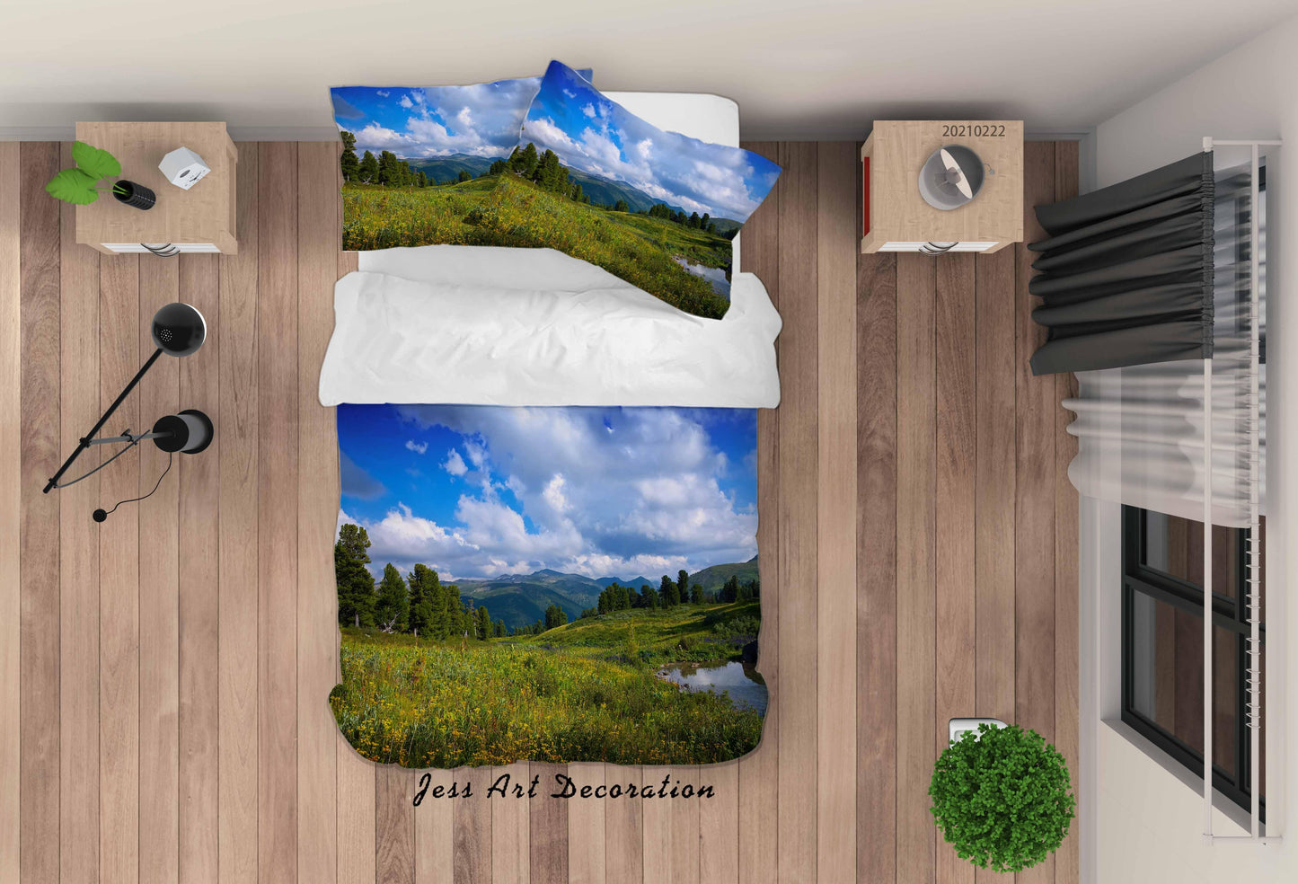 3D Blue Sky Cloud Meadow Quilt Cover Set Bedding Set Duvet Cover Pillowcases 194