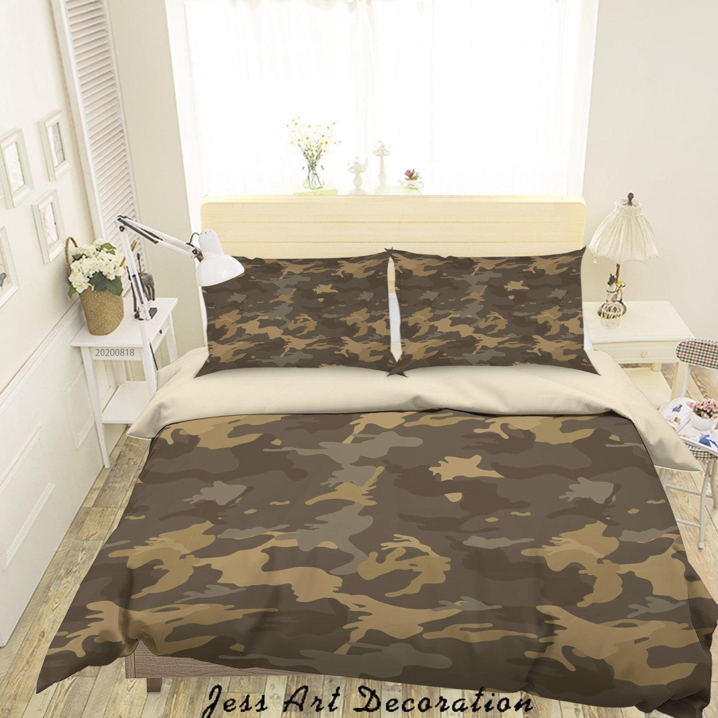 3D Army Green Pattern Quilt Cover Set Bedding Set Duvet Cover Pillowcases LXL