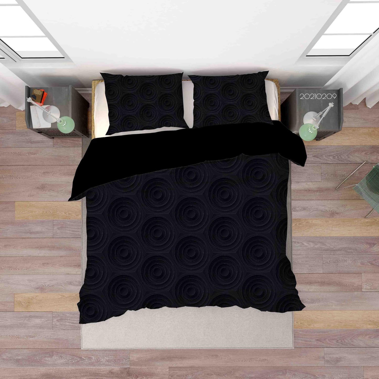 3D Abstract Black Geometric Pattern Quilt Cover Set Bedding Set Duvet Cover Pillowcases 273
