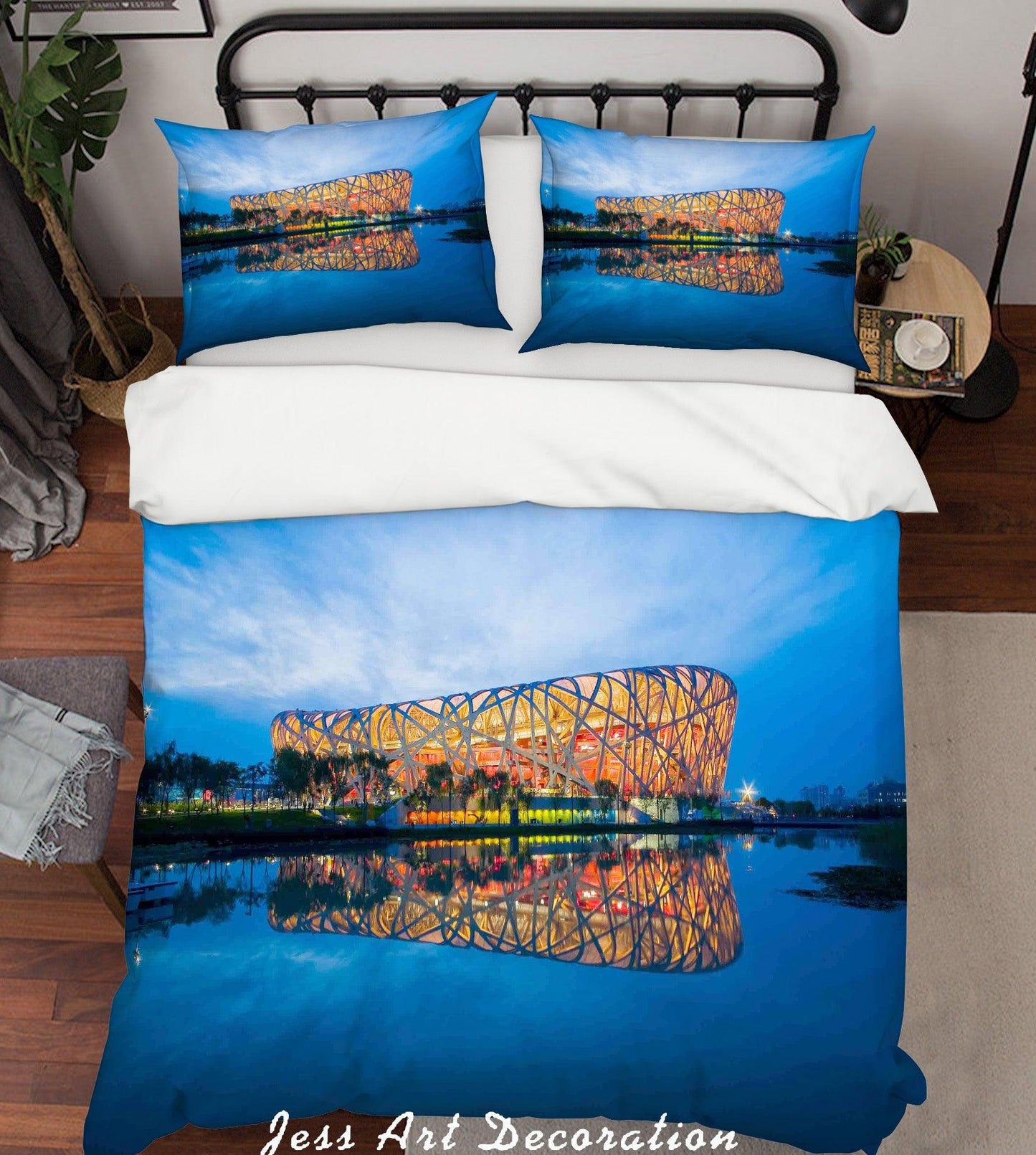 3D Blue Sky Architecture Quilt Cover Set Bedding Set Pillowcases  104