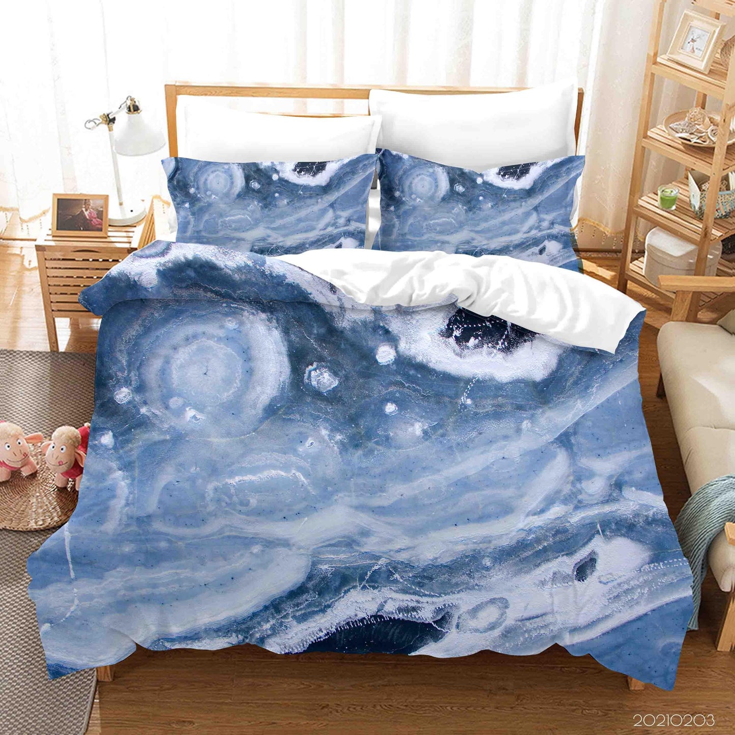 3D Blue Marble Texture Quilt Cover Set Bedding Set Duvet Cover Pillowcases 65