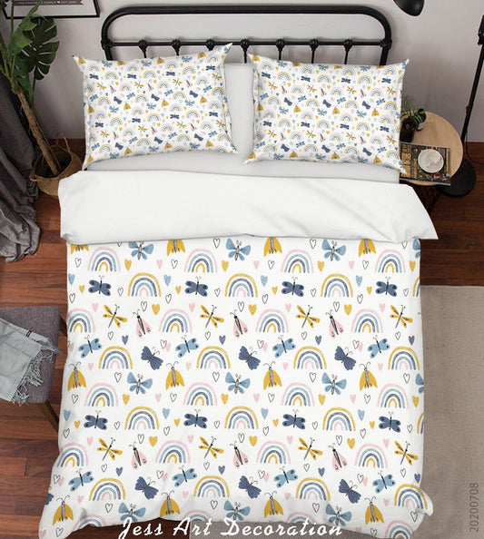 3D Butterfly Dragonfly Rainbow Quilt Cover Set Bedding Set Duvet Cover Pillowcases SF41