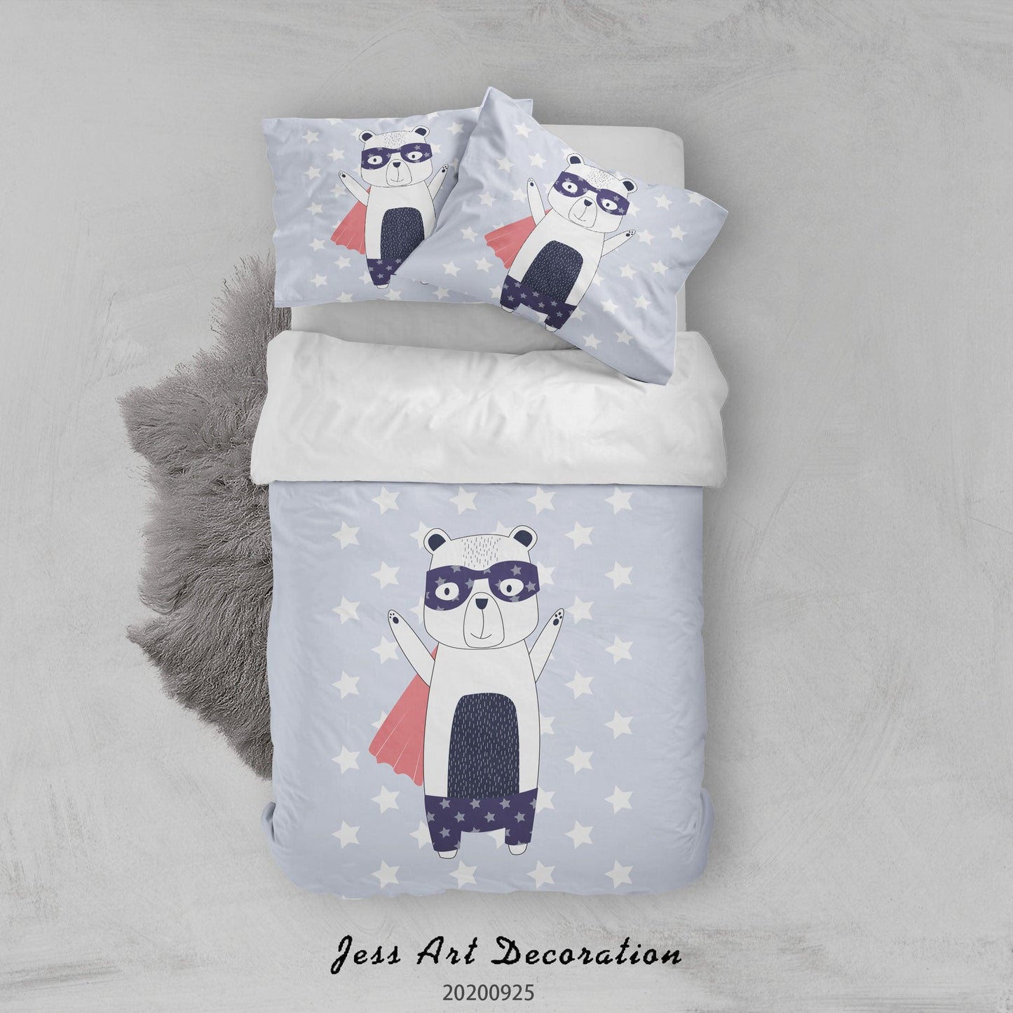 3D Cartoon Animal Panda Pattern Quilt Cover Set Bedding Set Duvet Cover Pillowcases WJ 6484