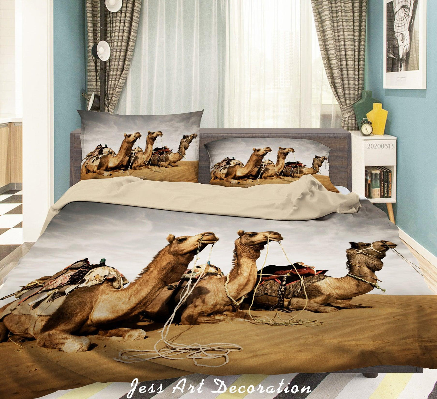 3D Camel Desert Quilt Cover Set Bedding Set Duvet Cover Pillowcases SF12
