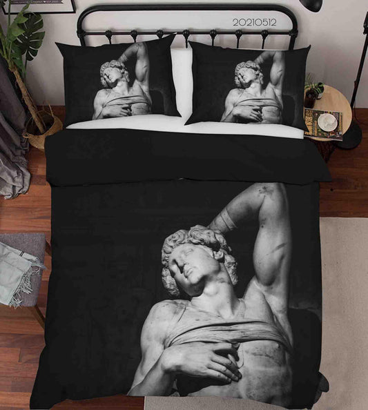 3D Art Sculpture Black Quilt Cover Set Bedding Set Duvet Cover Pillowcases 244