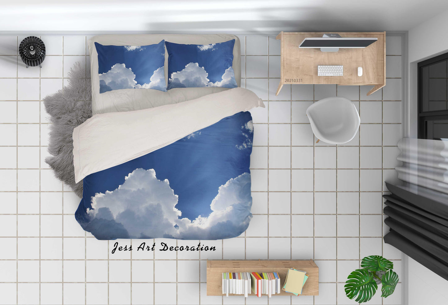 3D Blue Sky White Cloud Quilt Cover Set Bedding Set Duvet Cover Pillowcases 284