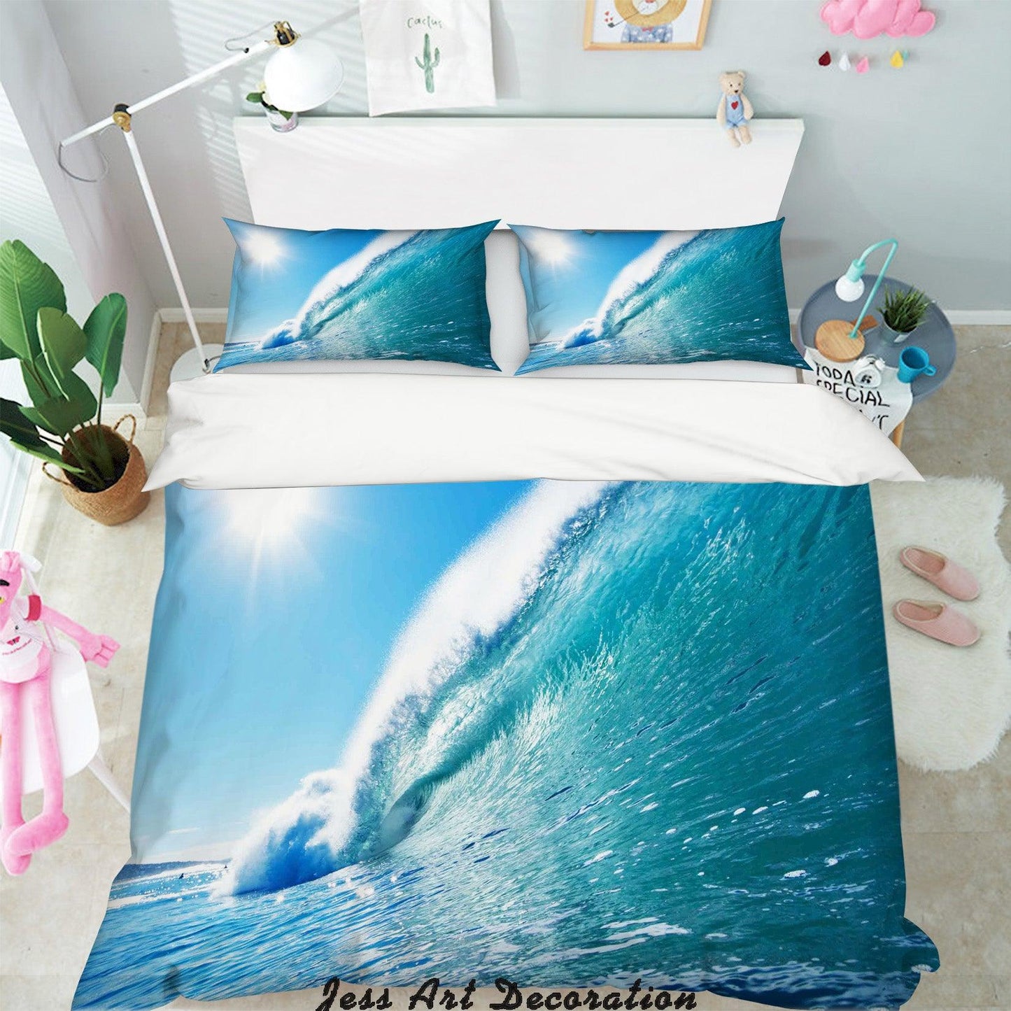 3D Blue Sea Quilt Cover Set Bedding Set Pillowcases  18