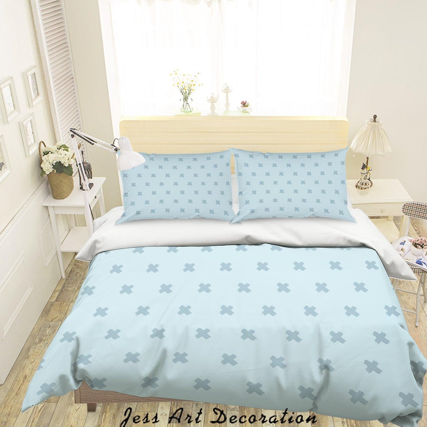 3D Blue Multiplication Sign Quilt Cover Set Bedding Set Duvet Cover Pillowcases SF37