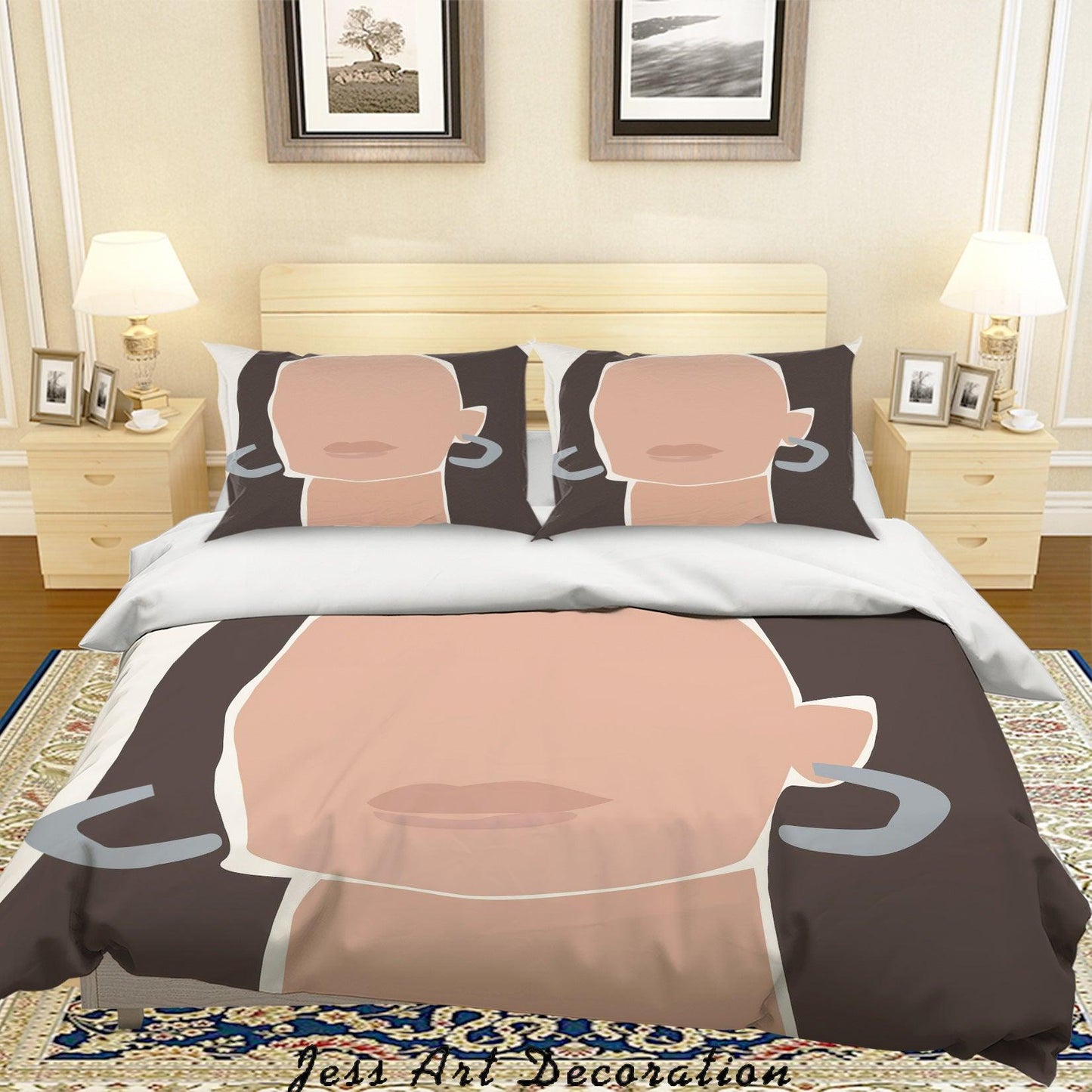 3D Beauty Woman Silhouette Quilt Cover Set Bedding Set Duvet Cover Pillowcases SF14