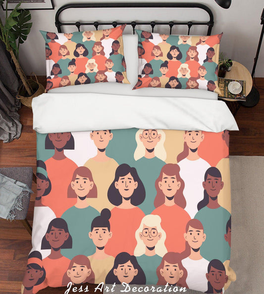 3D Cartoon Crowd Quilt Cover Set Bedding Set Pillowcases 74